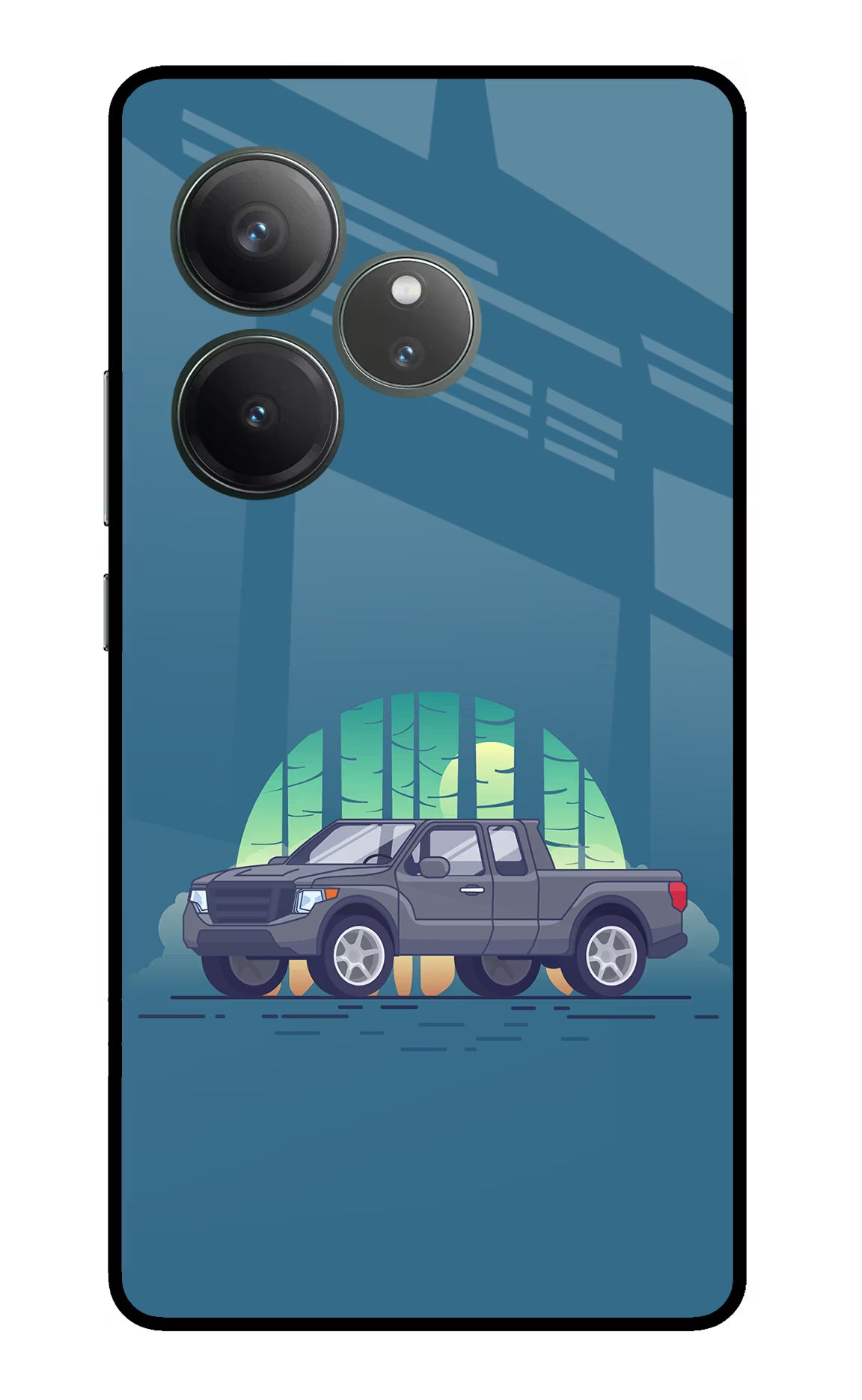 Retro Garage Vibe Realme GT 6 Glass Case - Retro Garage Vibe Realme GT 6 Glass Case Retro Garage Vibe Realme GT 6 Glass Case