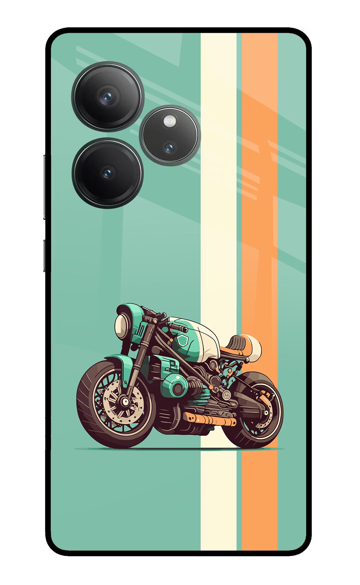Striped Moto Drift Realme GT 6 Glass Case - Striped Moto Drift Realme GT 6 Glass Case Striped Moto Drift Realme GT 6 Glass Case