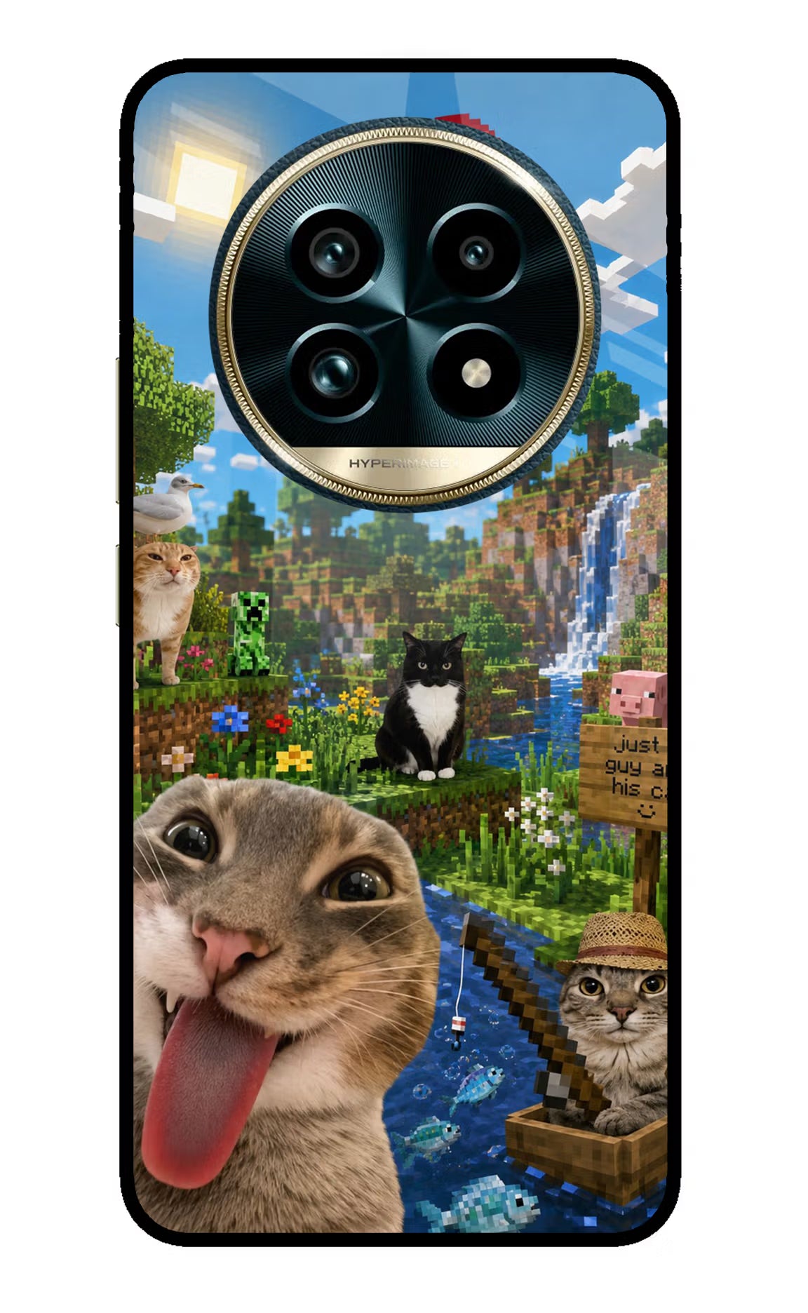 Minecraft Cat Chaos Realme 13 Pro+ 5G Glass Case - Minecraft Cat Chaos Realme 13 Pro+ 5G Glass Case Minecraft Cat Chaos Realme 13 Pro+ 5G Glass Case