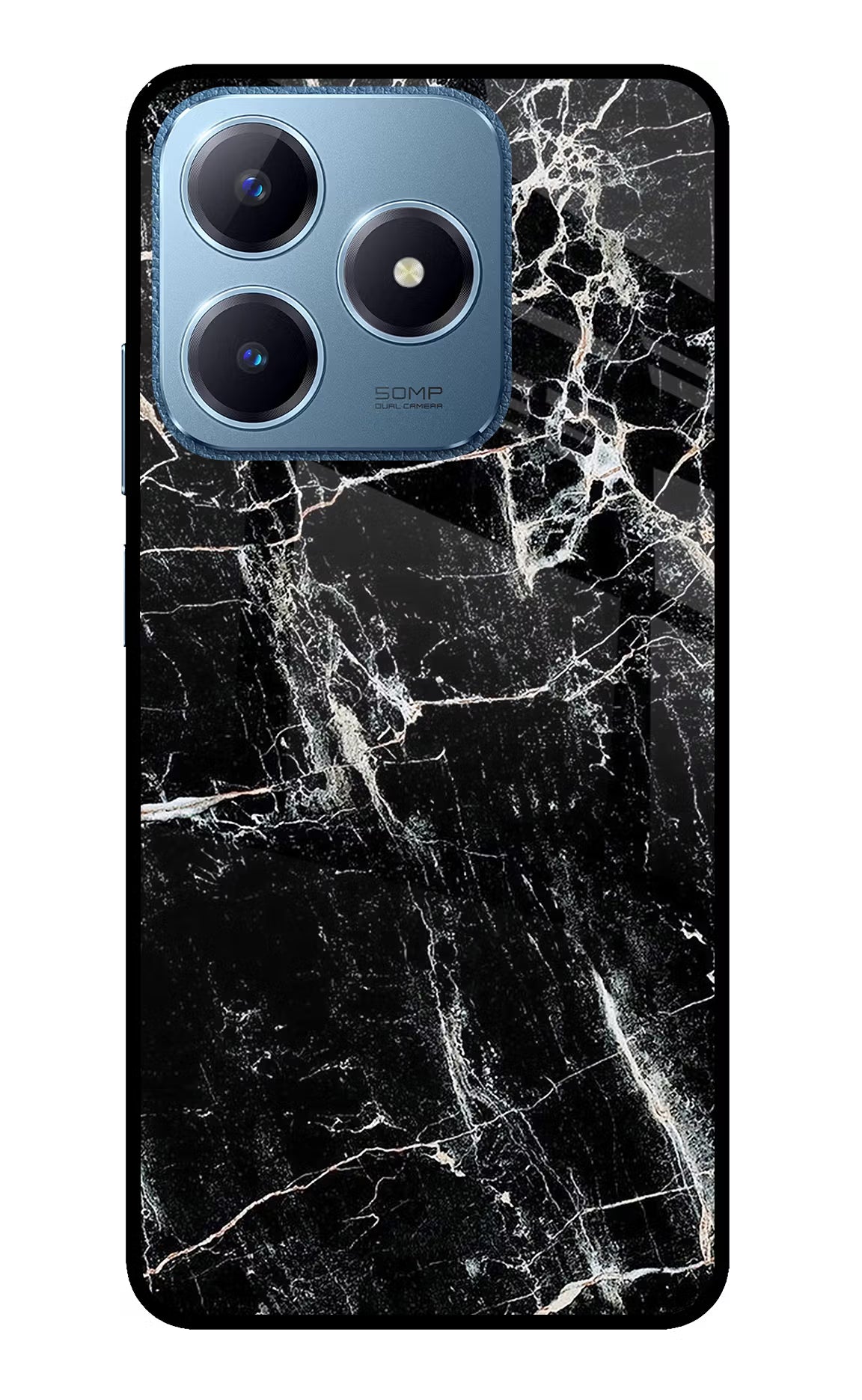 Black Marble Texture Realme C63 Glass Case - Black Marble Texture Realme C63 Glass Case Black Marble Texture Realme C63 Glass Case