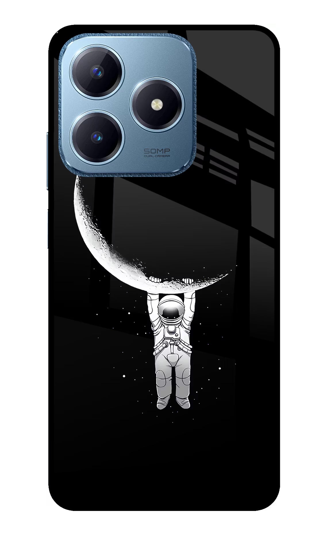 Moon Space Realme C63 Glass Case - Moon Space Realme C63 Glass Case Moon Space Realme C63 Glass Case