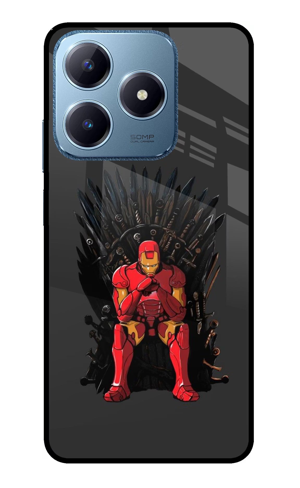 Ironman Throne Realme C63 Glass Case - Ironman Throne Realme C63 Glass Case Ironman Throne Realme C63 Glass Case