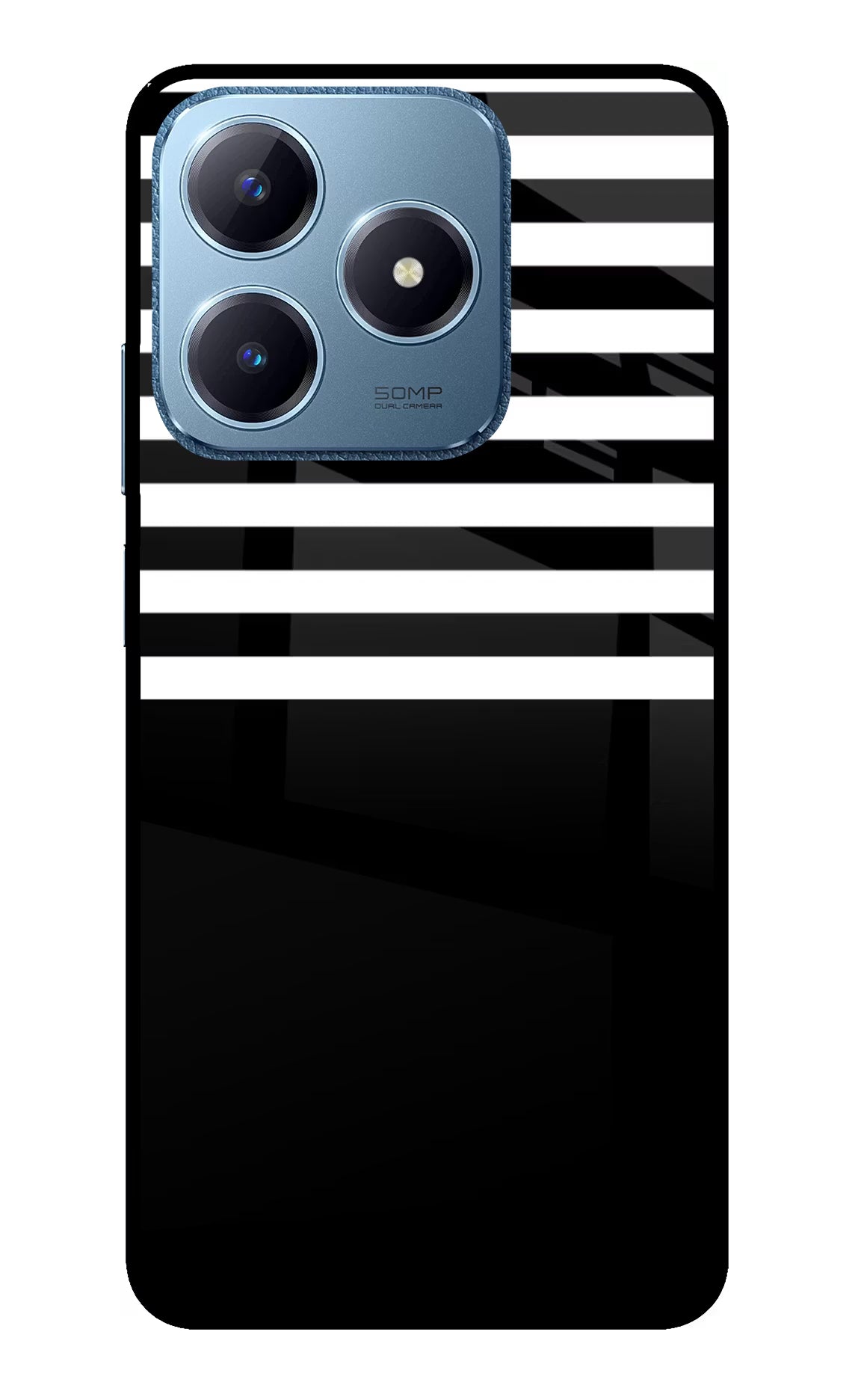 Black and White Print Realme C63 Glass Case - Black and White Print Realme C63 Glass Case Black and White Print Realme C63 Glass Case