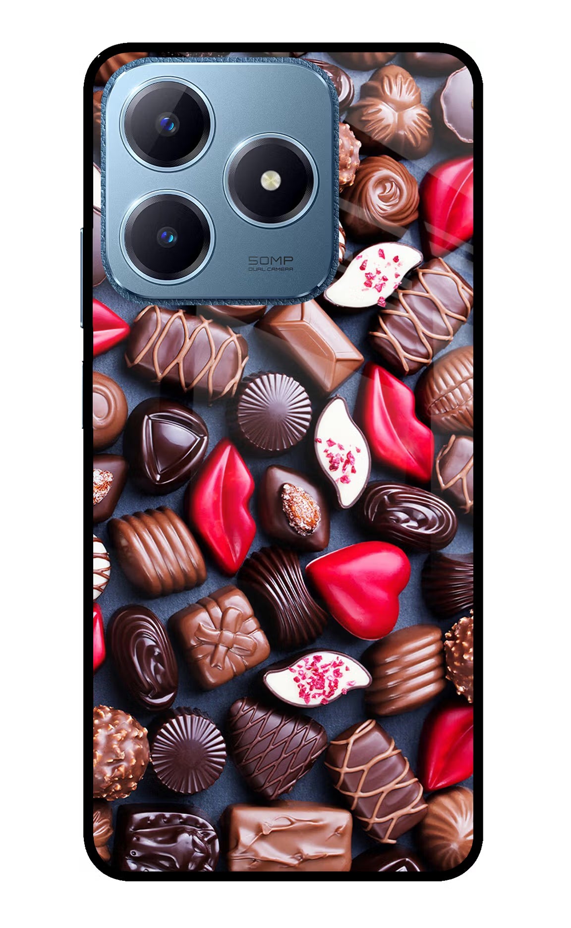 Chocolates Realme C63 Glass Case - Chocolates Realme C63 Glass Case Chocolates Realme C63 Glass Case