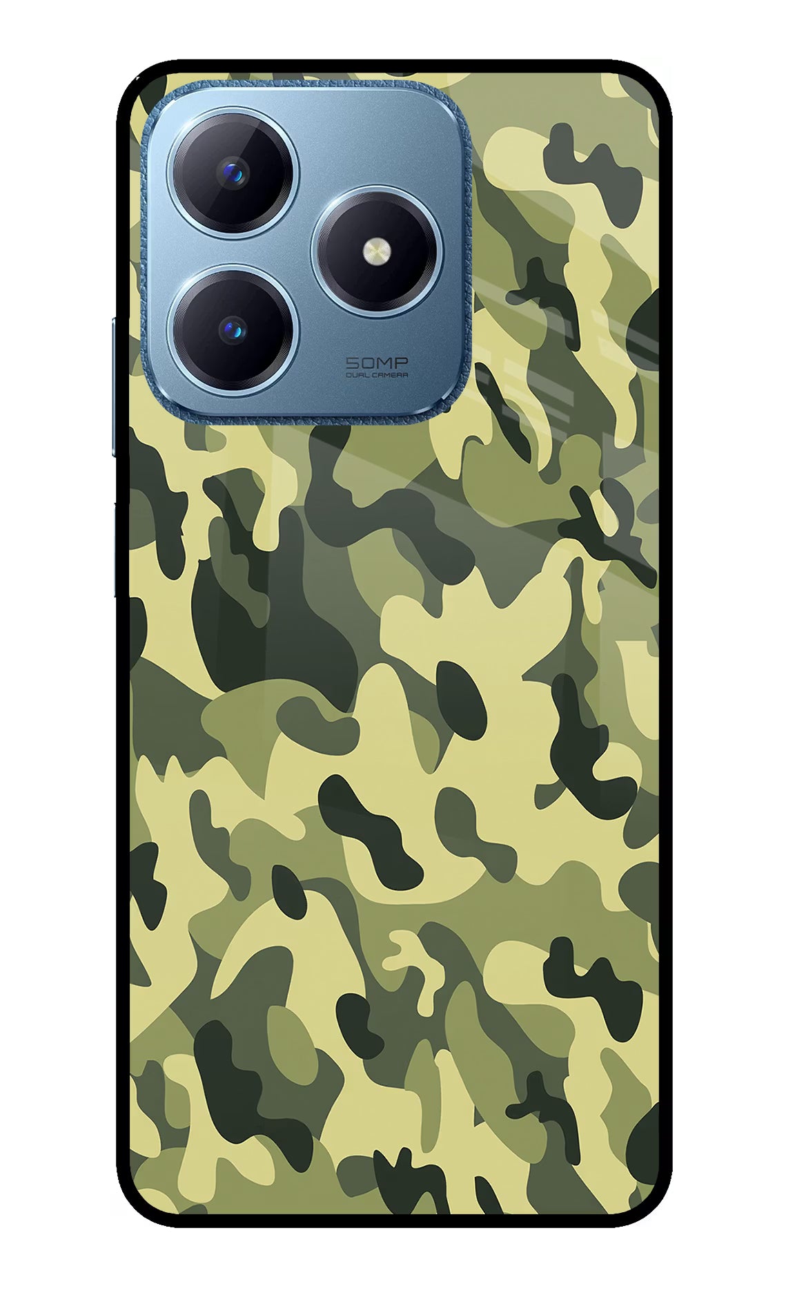 Camouflage Realme C63 Glass Case - Camouflage Realme C63 Glass Case Camouflage Realme C63 Glass Case
