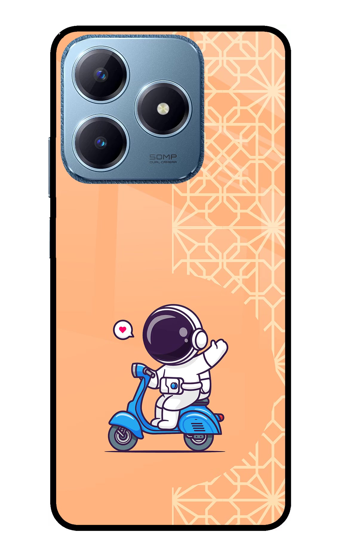 Cute Astronaut Riding Realme C63 Glass Case - Cute Astronaut Riding Realme C63 Glass Case Cute Astronaut Riding Realme C63 Glass Case