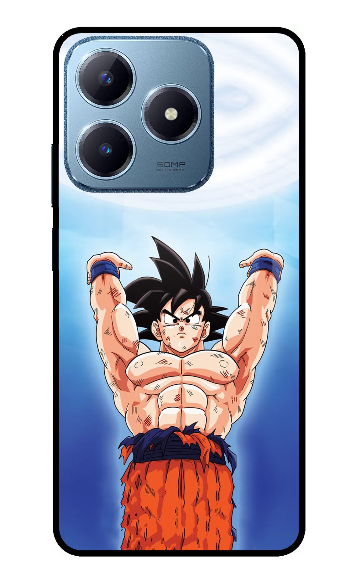 Goku Power Realme C63 Glass Case - Goku Power Realme C63 Glass Case Goku Power Realme C63 Glass Case
