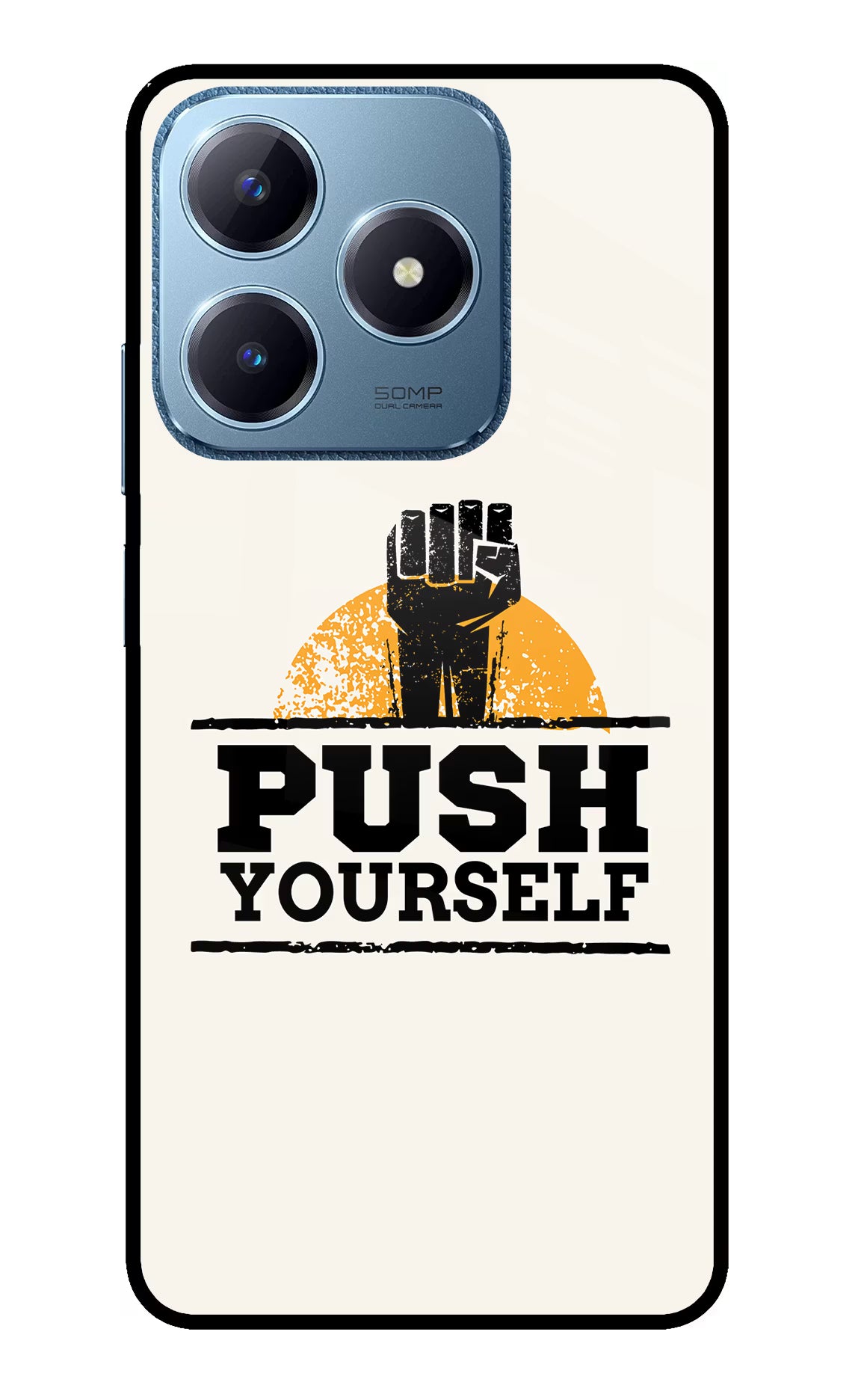 Push Yourself Realme C63 Glass Case - Push Yourself Realme C63 Glass Case Push Yourself Realme C63 Glass Case
