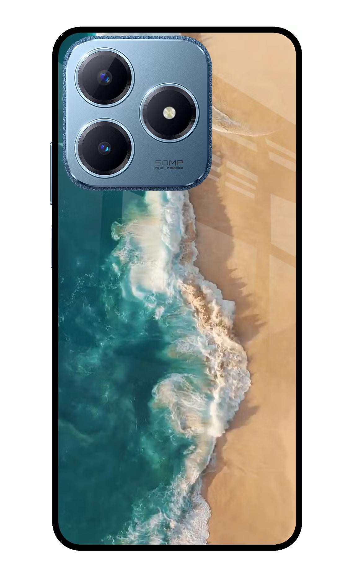 Ocean Beach Realme C63 Glass Case - Ocean Beach Realme C63 Glass Case Ocean Beach Realme C63 Glass Case