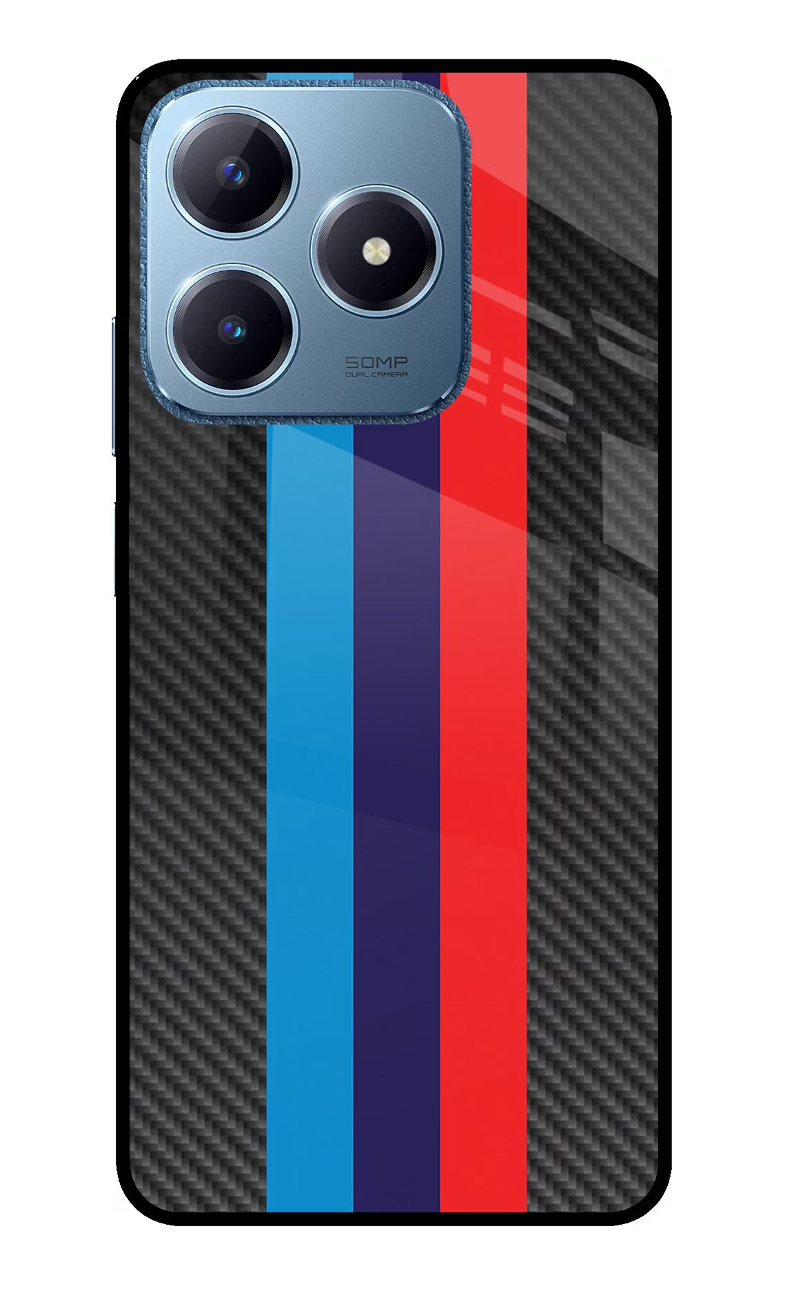 BMW Stripes Pattern Realme C63 Glass Case - BMW Stripes Pattern Realme C63 Glass Case BMW Stripes Pattern Realme C63 Glass Case