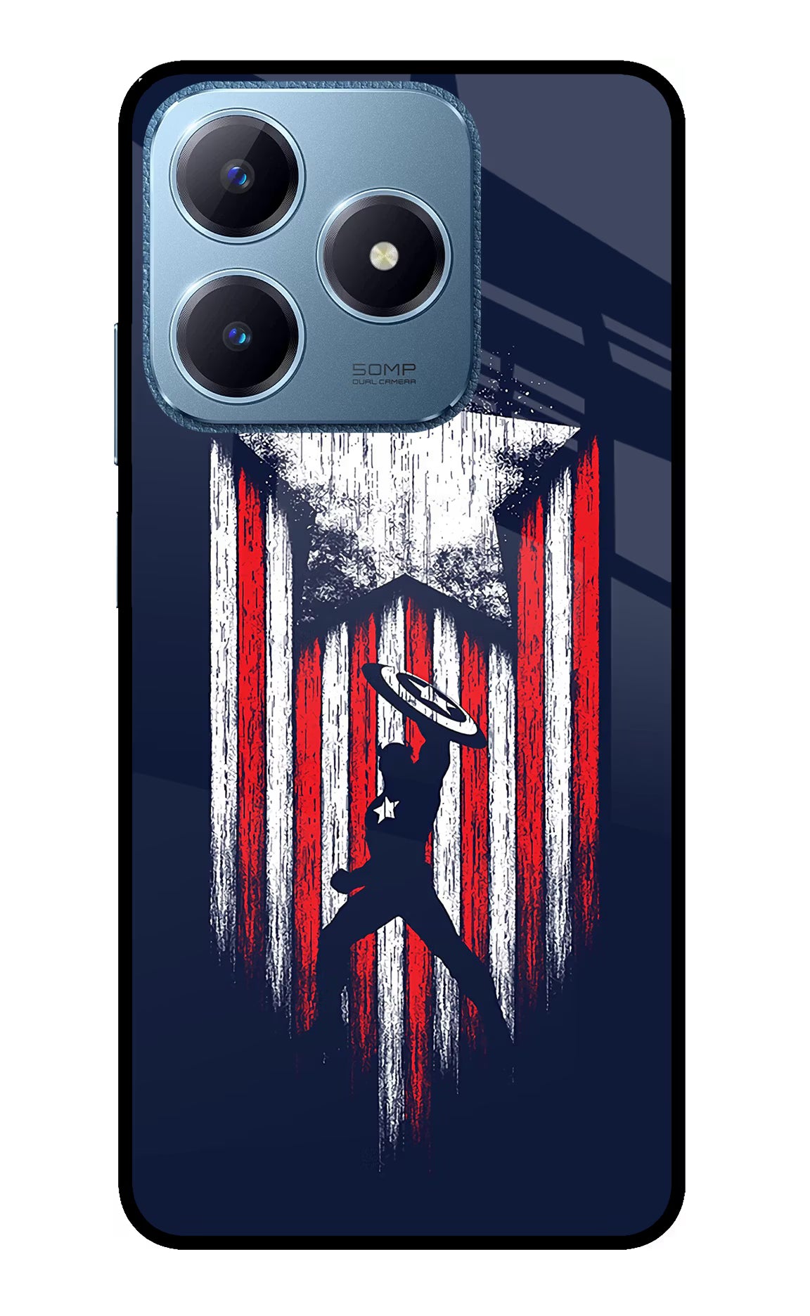 Captain America Marvel Art Realme C63 Glass Case - Captain America Marvel Art Realme C63 Glass Case Captain America Marvel Art Realme C63 Glass Case