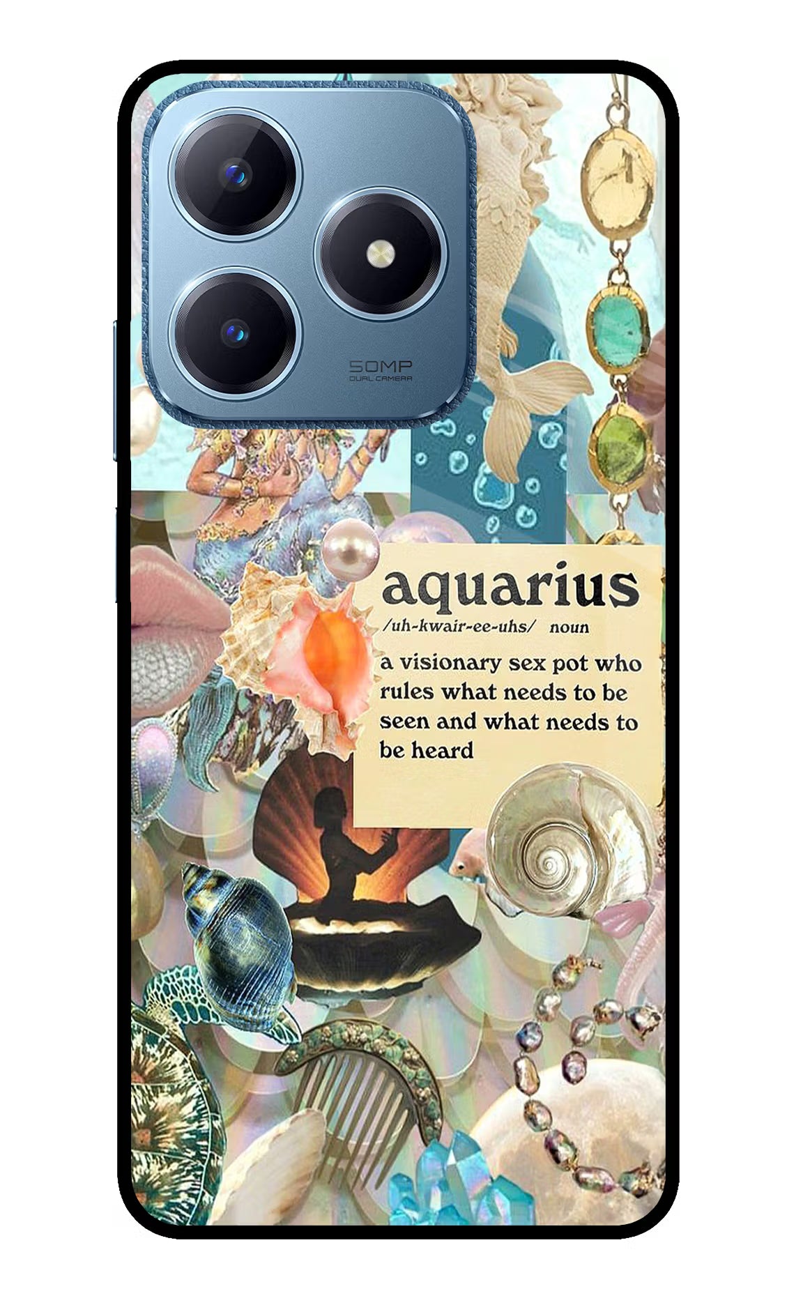 Aquarius Zodiac Realme C63 Glass Case - Aquarius Zodiac Realme C63 Glass Case Aquarius Zodiac Realme C63 Glass Case
