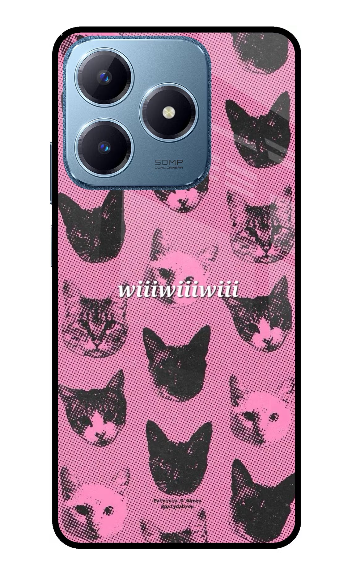 Pink Cats Realme C63 Glass Case - Pink Cats Realme C63 Glass Case Pink Cats Realme C63 Glass Case