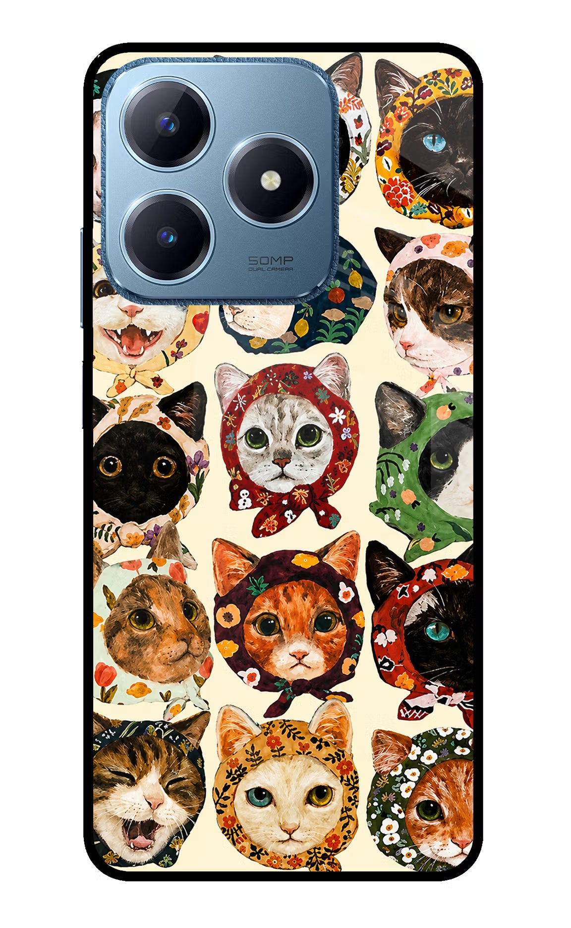 Cool Cat Realme C63 Glass Case - Cool Cat Realme C63 Glass Case Cool Cat Realme C63 Glass Case