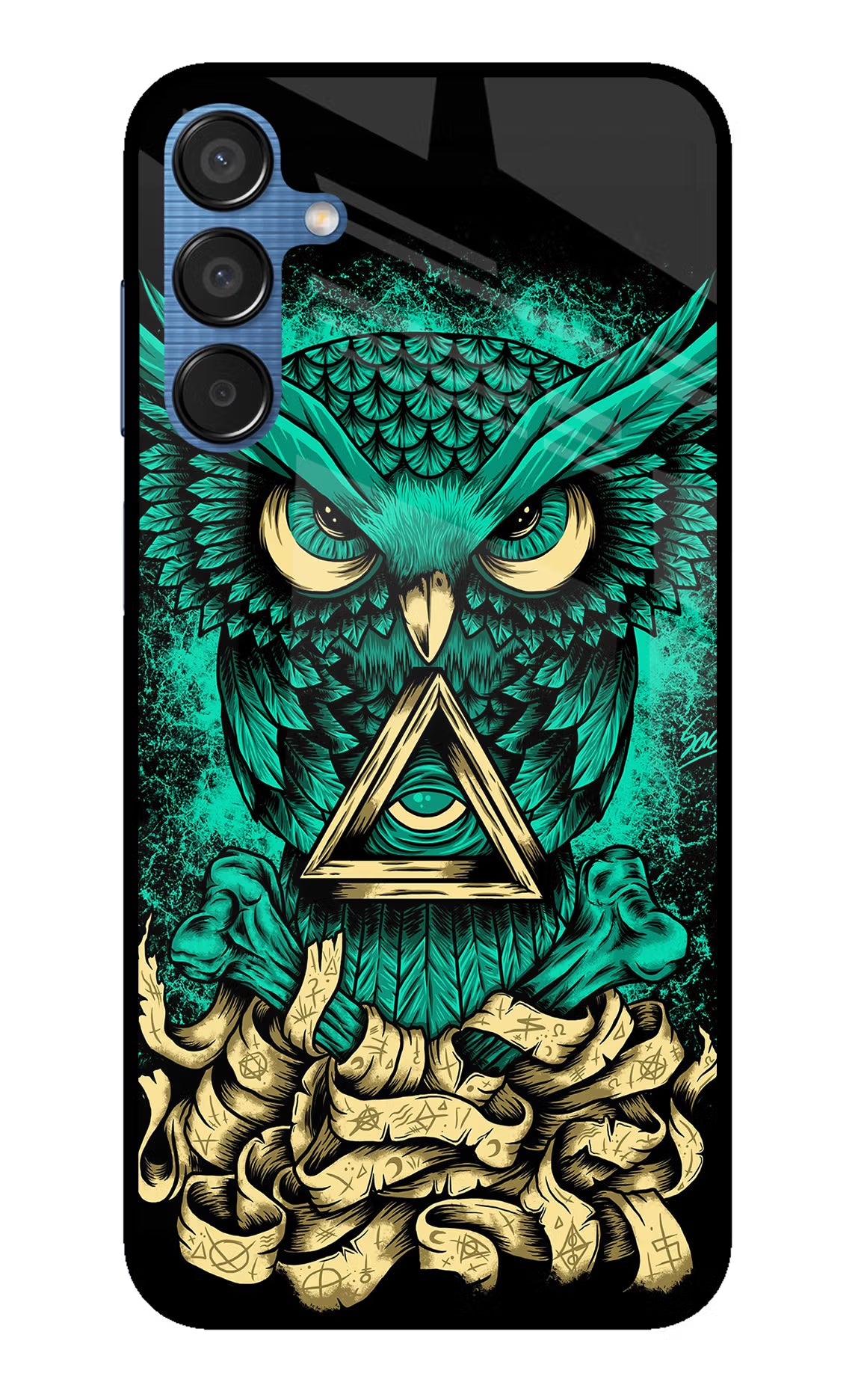 Green Owl Samsung M15 5G Glass Case - Green Owl Samsung M15 5G Glass Case Green Owl Samsung M15 5G Glass Case