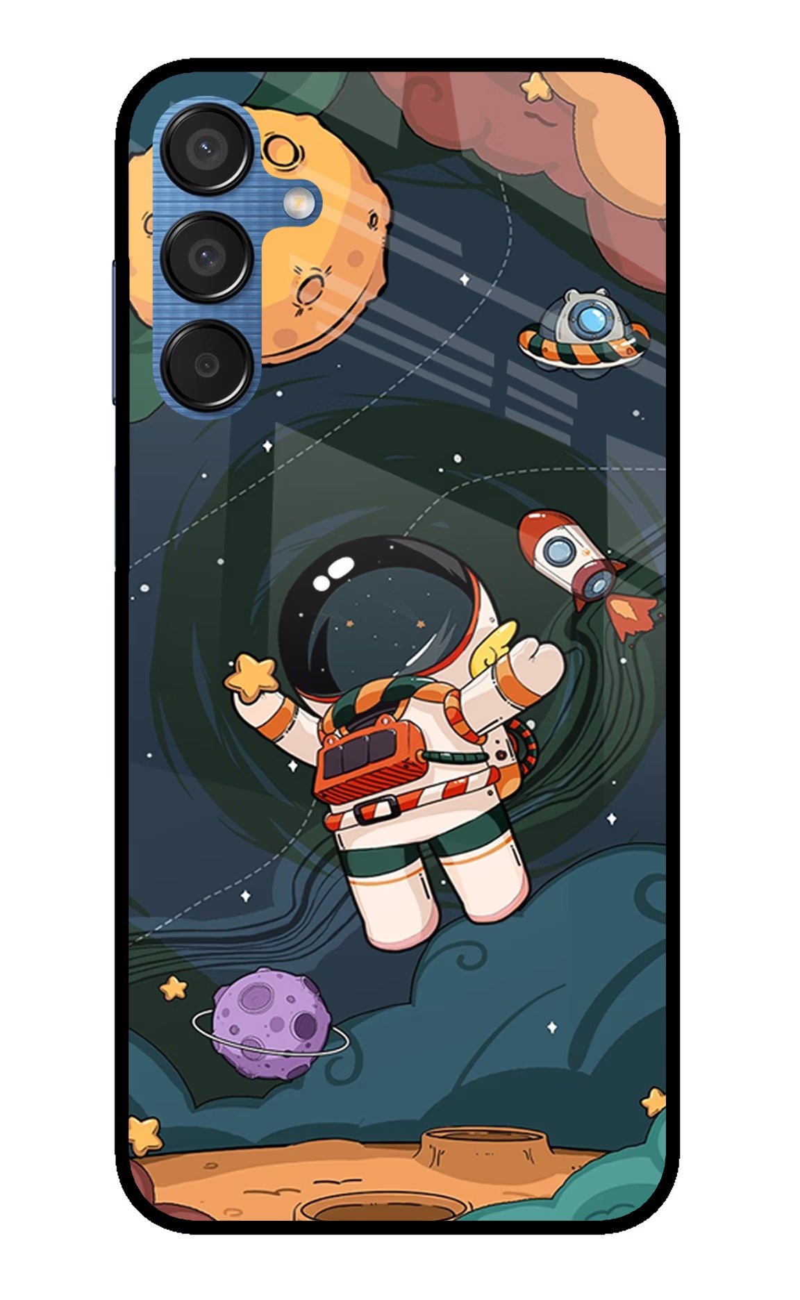 Cartoon Astronaut Samsung M15 5G Glass Case - Cartoon Astronaut Samsung M15 5G Glass Case Cartoon Astronaut Samsung M15 5G Glass Case