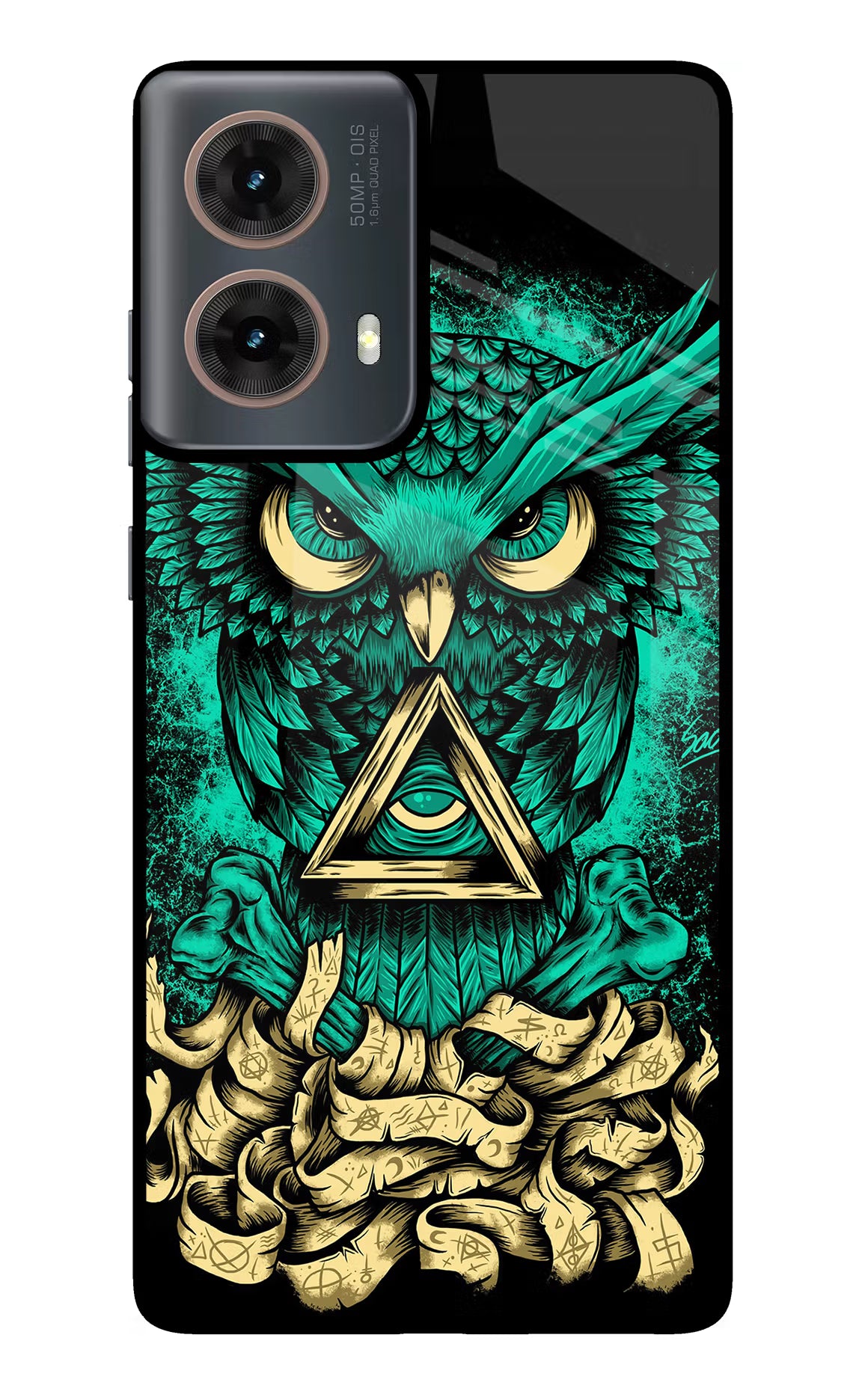 Green Owl Motorola G85 Glass Case - Green Owl Motorola G85 Glass Case Green Owl Motorola G85 Glass Case