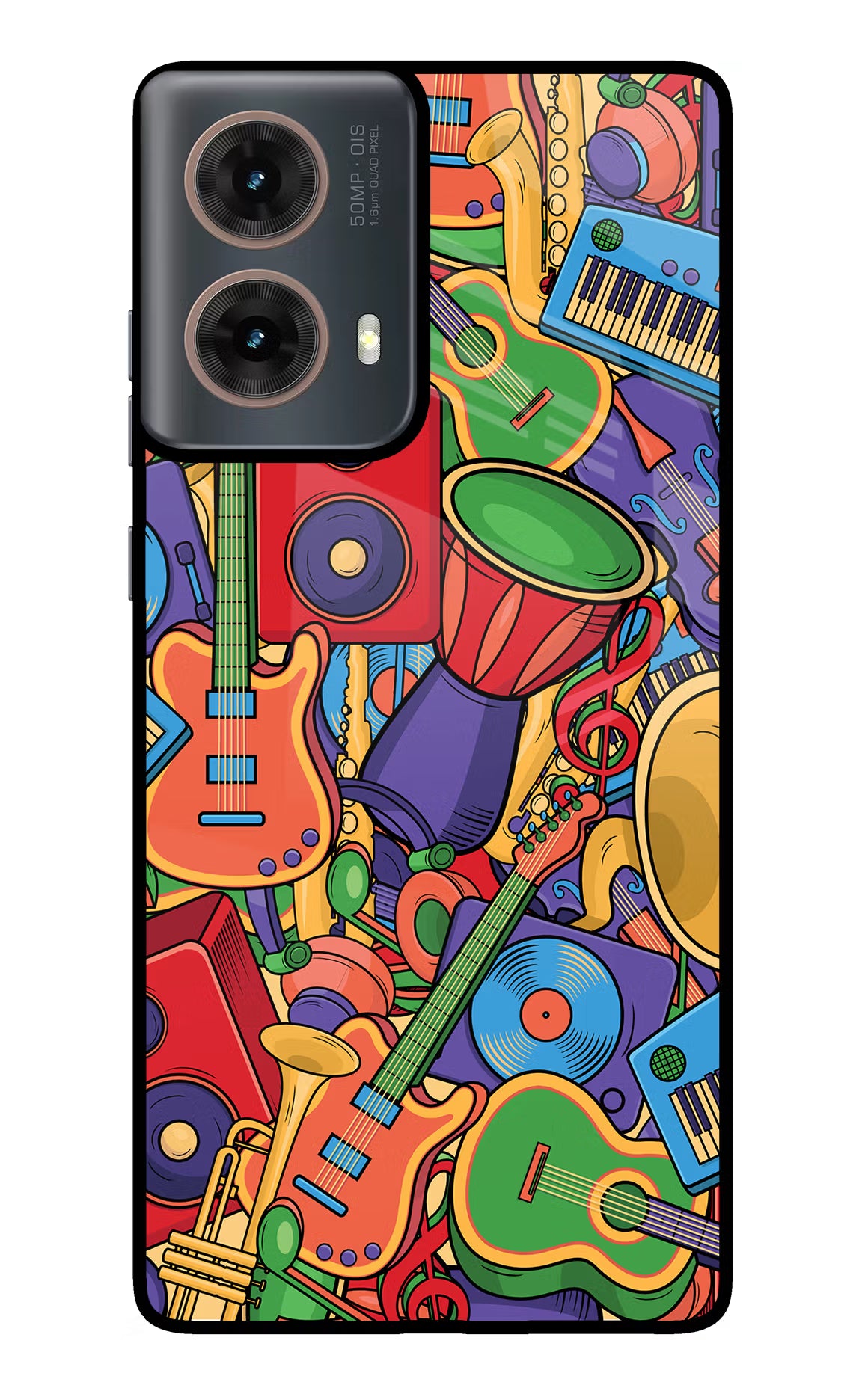 Music Instrument Doodle Motorola G85 Glass Case - Music Instrument Doodle Motorola G85 Glass Case Music Instrument Doodle Motorola G85 Glass Case