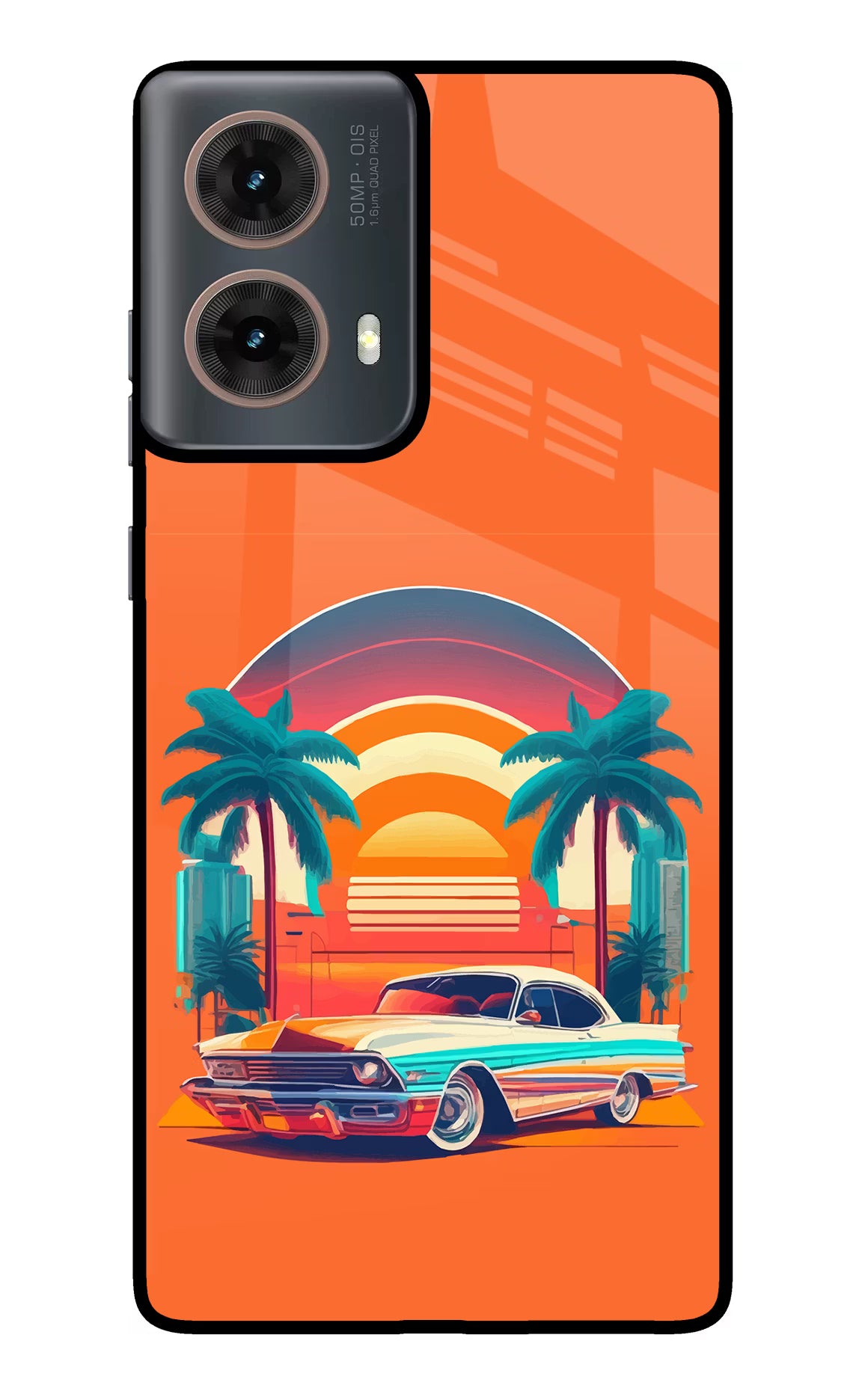 Palm Drive 80s Motorola G85 Glass Case - Palm Drive 80s Motorola G85 Glass Case Palm Drive 80s Motorola G85 Glass Case
