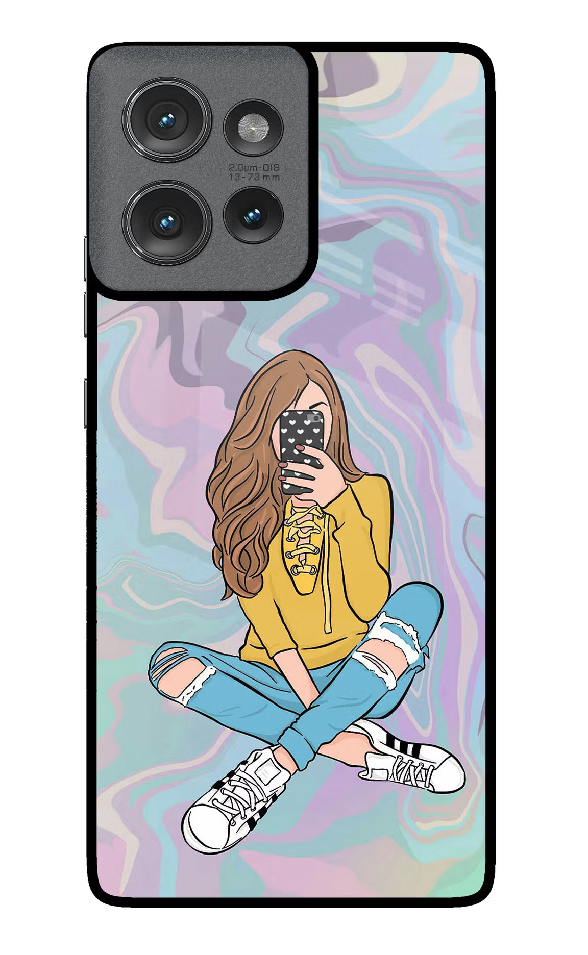 Selfie Girl Moto Edge 50 Glass Case - Selfie Girl Moto Edge 50 Glass Case Selfie Girl Moto Edge 50 Glass Case