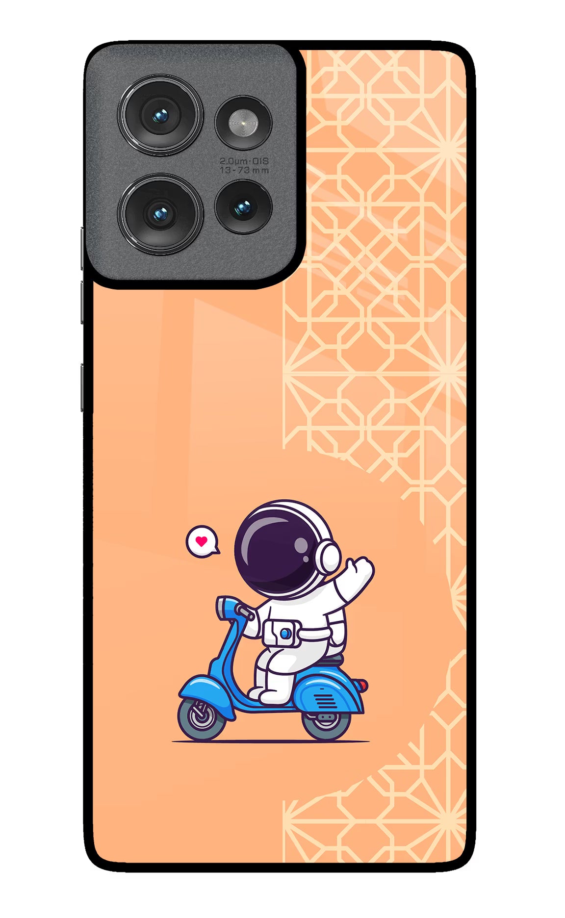 Cute Astronaut Riding Moto Edge 50 Glass Case - Cute Astronaut Riding Moto Edge 50 Glass Case Cute Astronaut Riding Moto Edge 50 Glass Case
