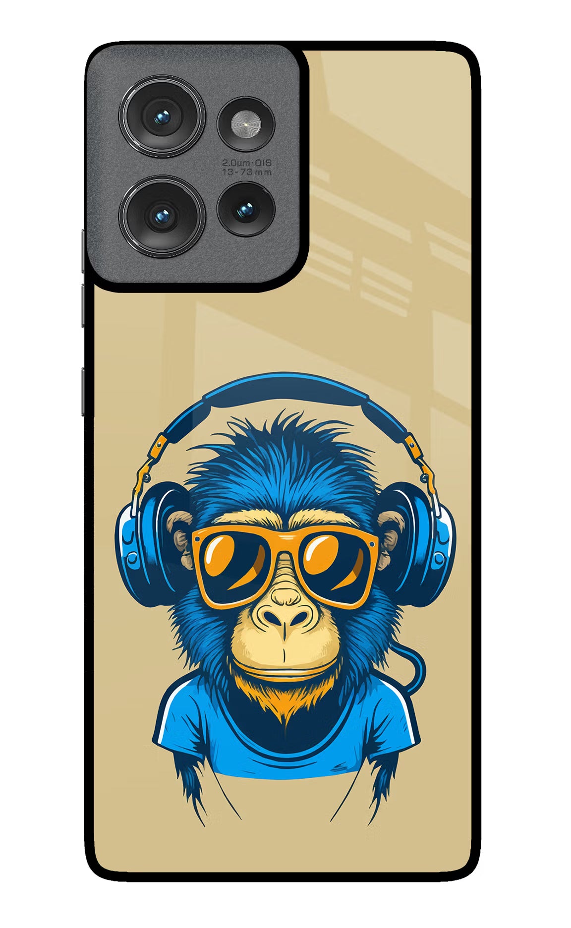 Monkey Headphone Moto Edge 50 Glass Case - Monkey Headphone Moto Edge 50 Glass Case Monkey Headphone Moto Edge 50 Glass Case