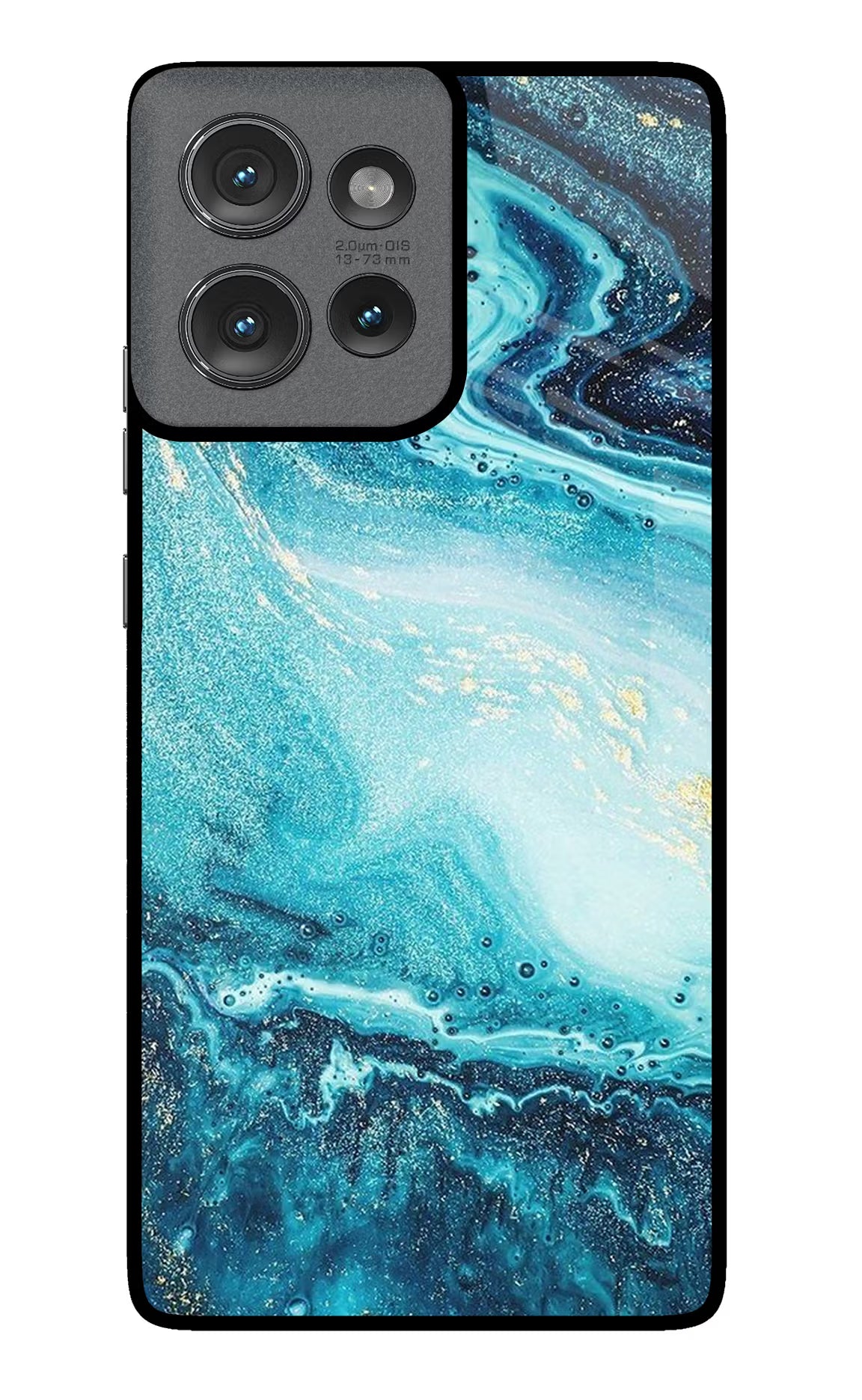 Blue Glitter Marble Moto Edge 50 Glass Case - Blue Glitter Marble Moto Edge 50 Glass Case Blue Glitter Marble Moto Edge 50 Glass Case