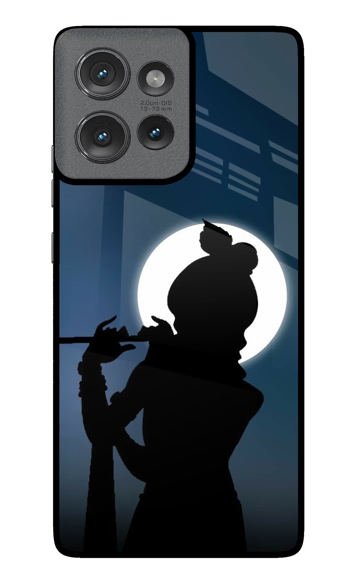 Shri Krishna Silhouette Moto Edge 50 Glass Case - Shri Krishna Silhouette Moto Edge 50 Glass Case Shri Krishna Silhouette Moto Edge 50 Glass Case