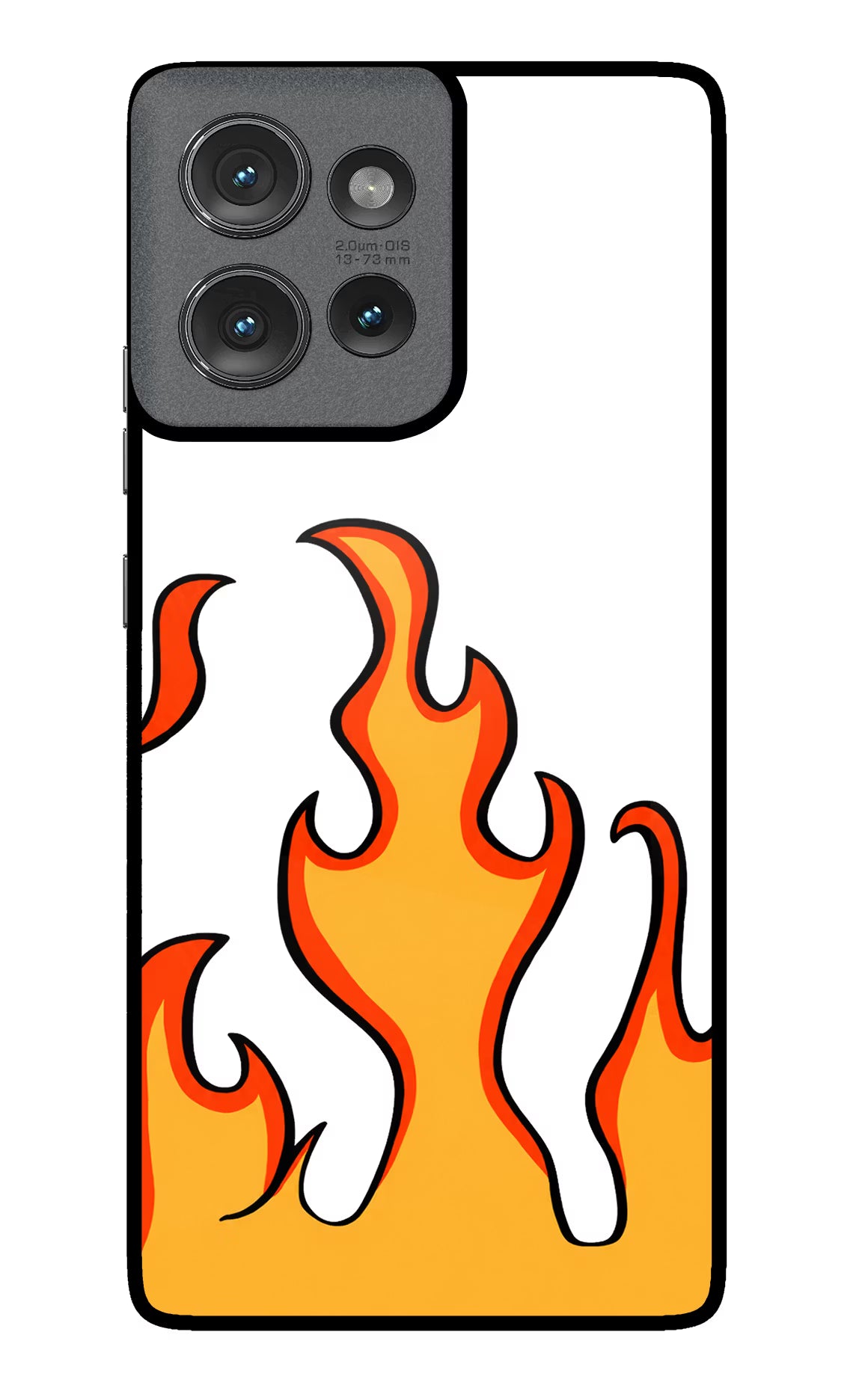 Fired Up – White Moto Edge 50 Glass Case - Fired Up – White Moto Edge 50 Glass Case Fired Up – White Moto Edge 50 Glass Case