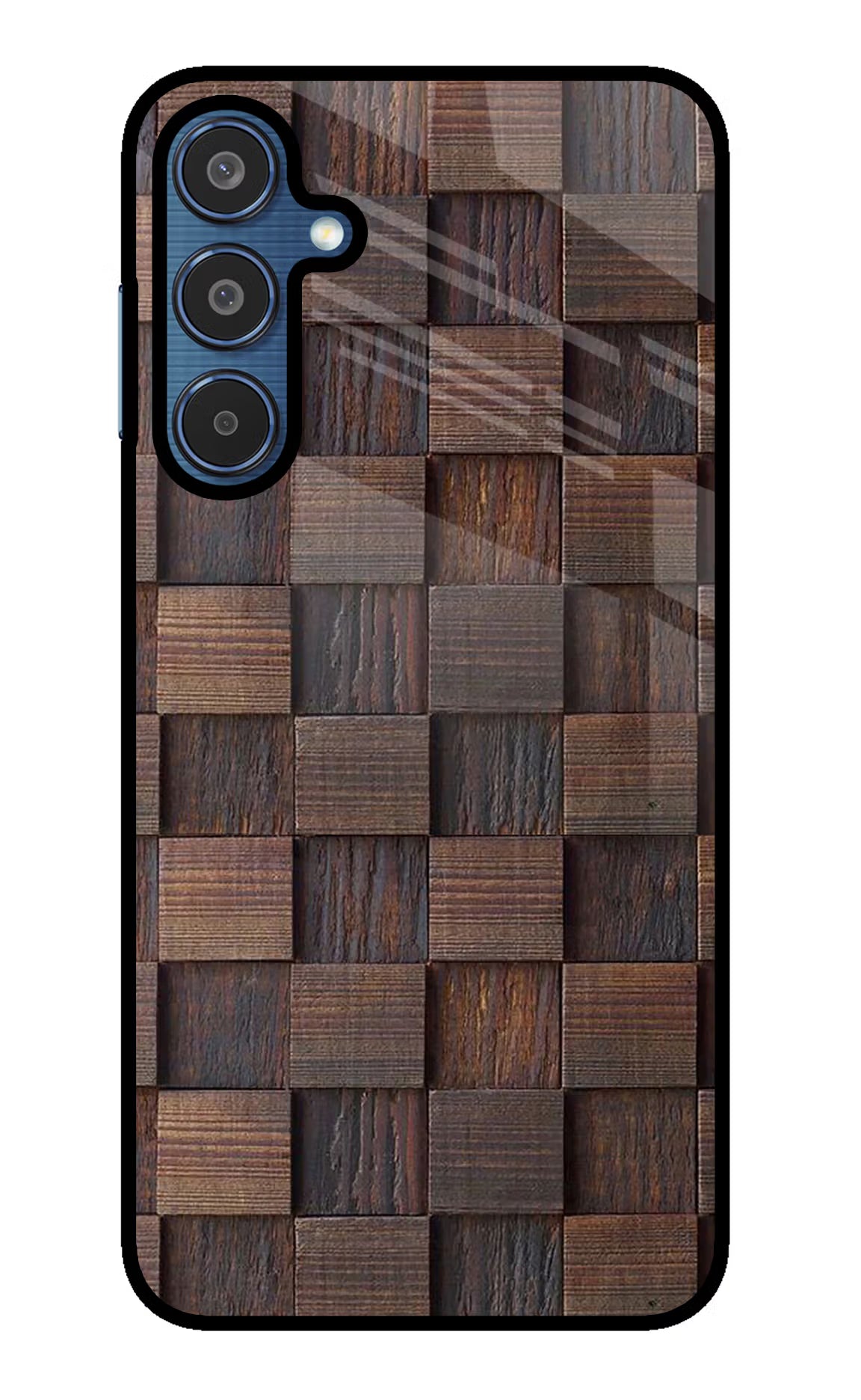 Wooden Cube Design Samsung M35 5G Glass Case - Wooden Cube Design Samsung M35 5G Glass Case Wooden Cube Design Samsung M35 5G Glass Case
