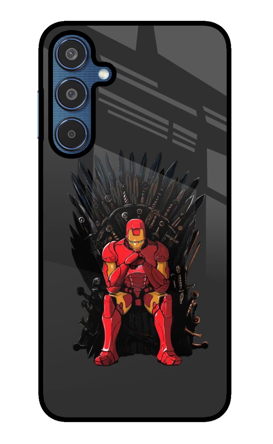 Ironman Throne Samsung M35 5G Glass Case - Ironman Throne Samsung M35 5G Glass Case Ironman Throne Samsung M35 5G Glass Case