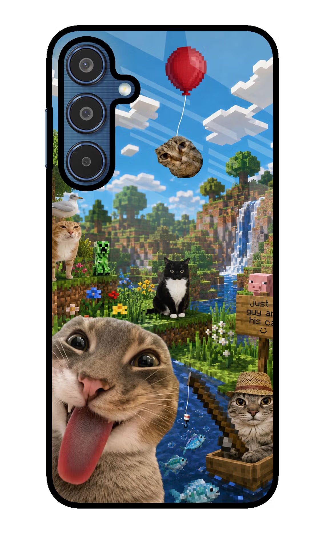 Minecraft Cat Chaos Samsung M35 5G Glass Case - Minecraft Cat Chaos Samsung M35 5G Glass Case Minecraft Cat Chaos Samsung M35 5G Glass Case