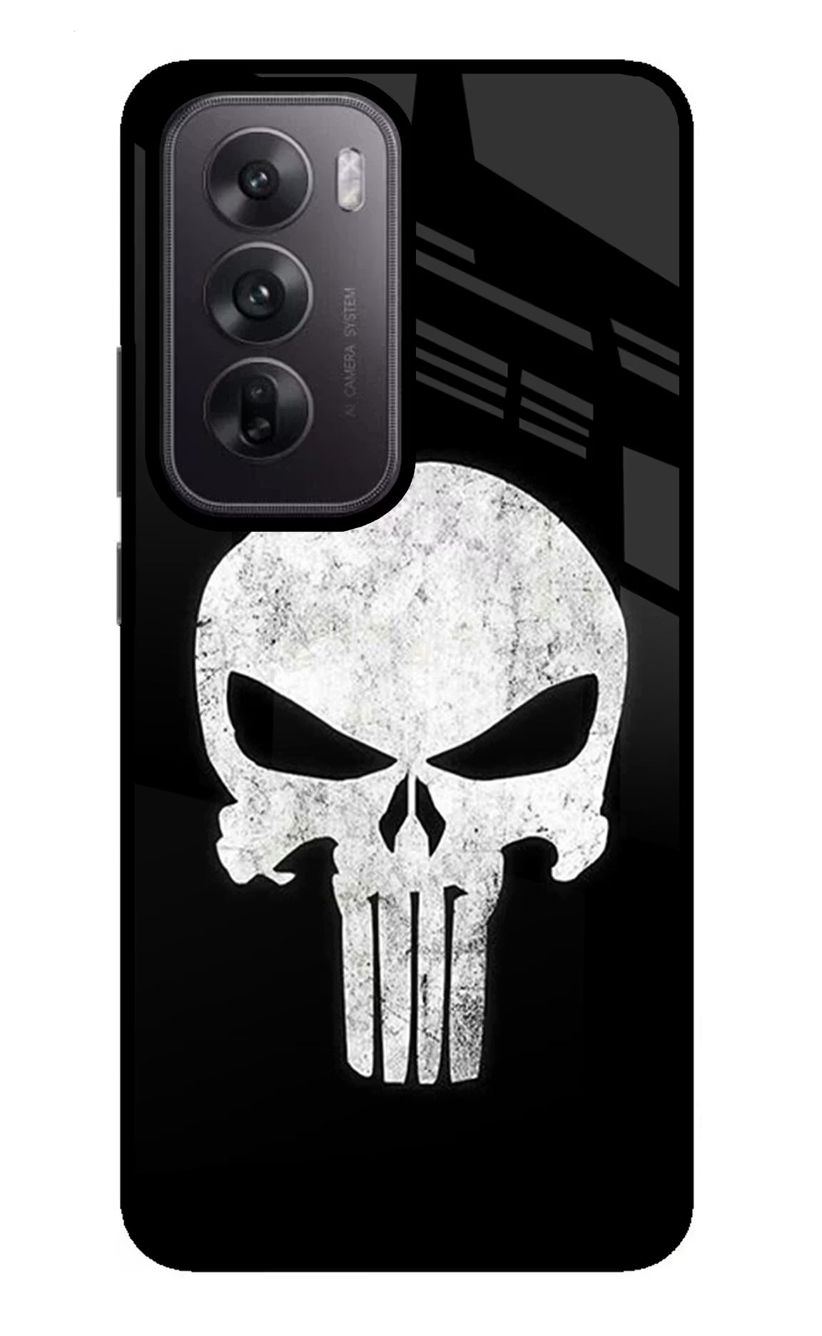 Punisher Skull Oppo Reno12 5G Glass Case - Punisher Skull Oppo Reno12 5G Glass Case Punisher Skull Oppo Reno12 5G Glass Case