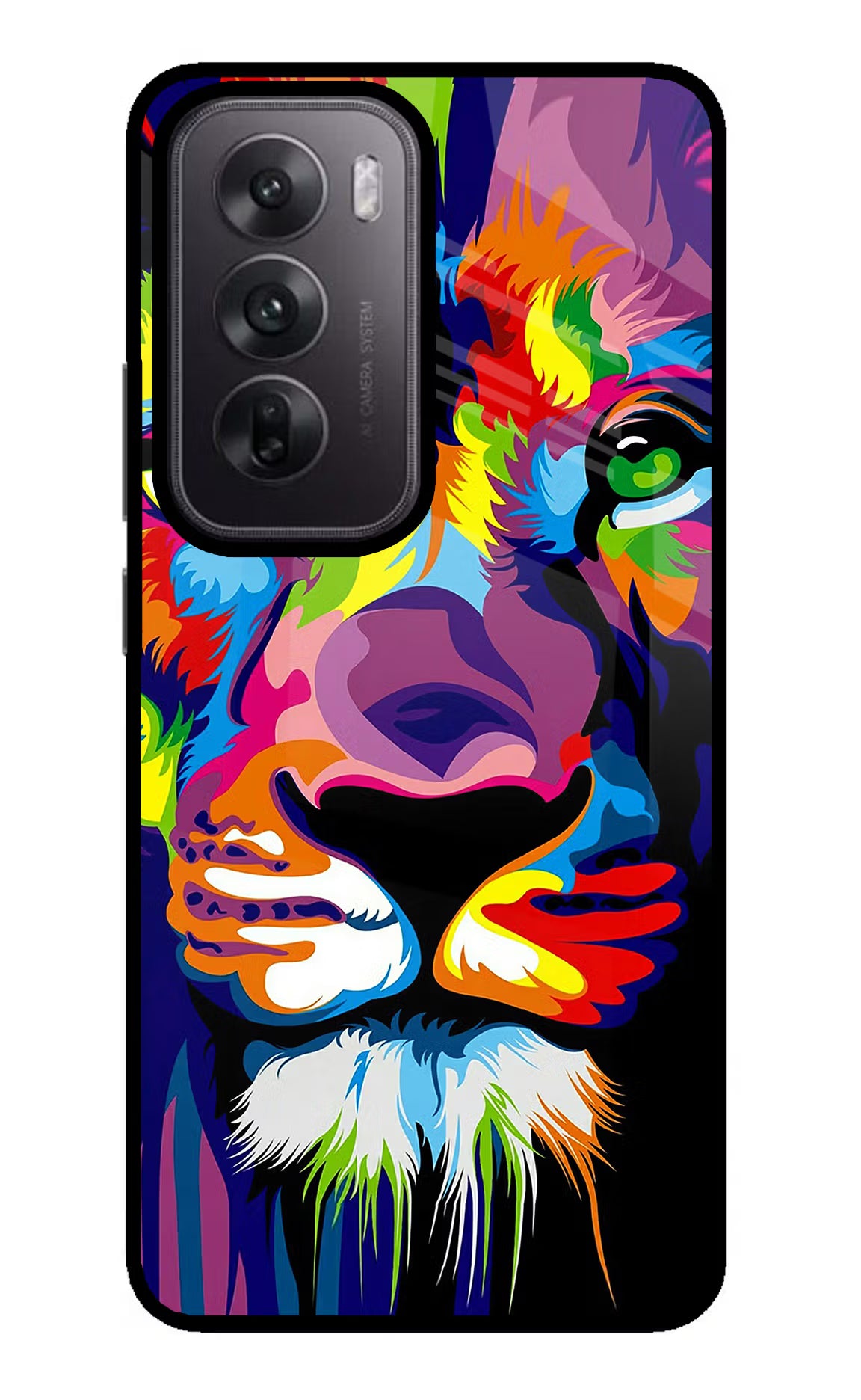Lion Oppo Reno12 5G Glass Case - Lion Oppo Reno12 5G Glass Case Lion Oppo Reno12 5G Glass Case