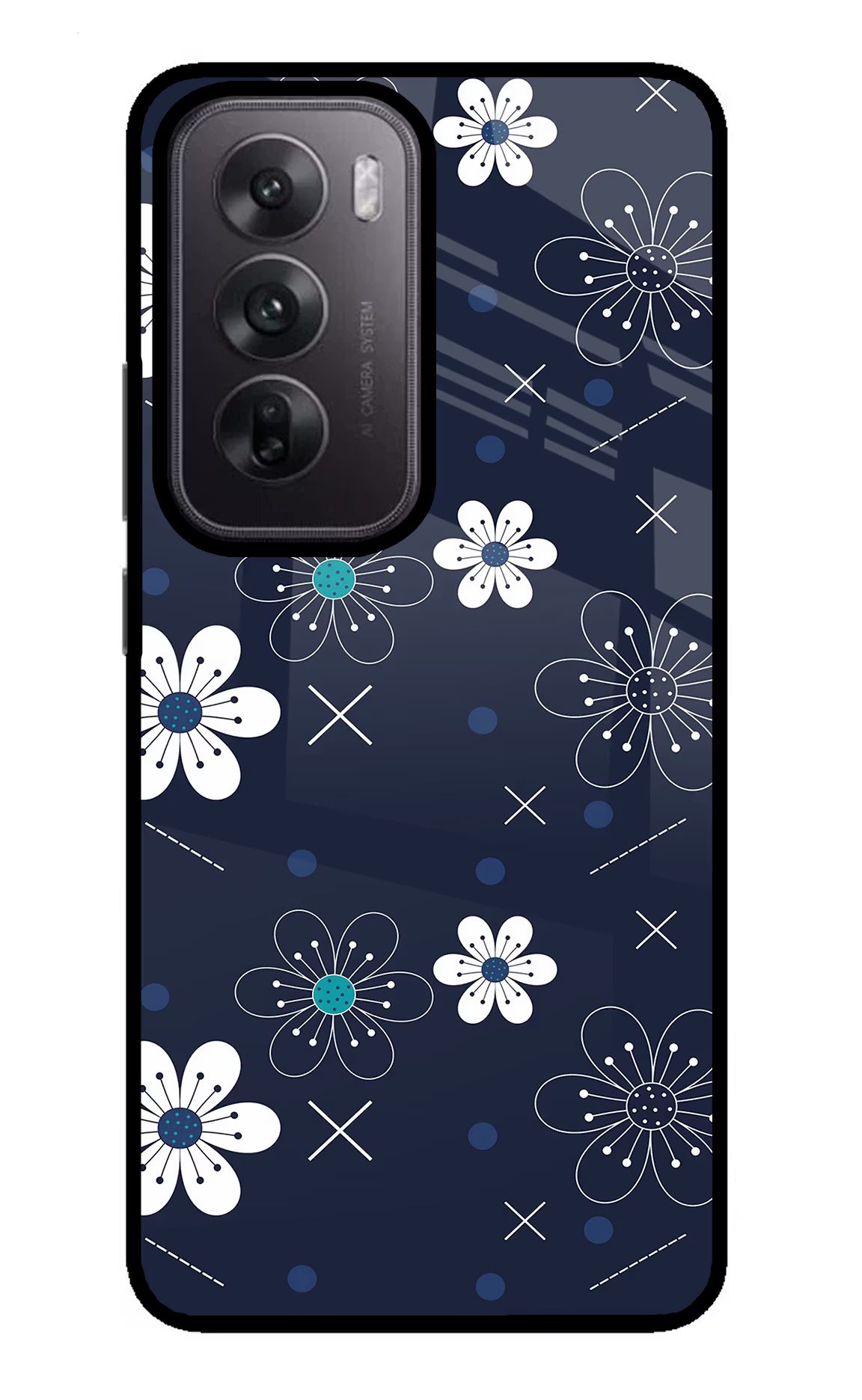 Flowers Oppo Reno12 5G Glass Case - Flowers Oppo Reno12 5G Glass Case Flowers Oppo Reno12 5G Glass Case