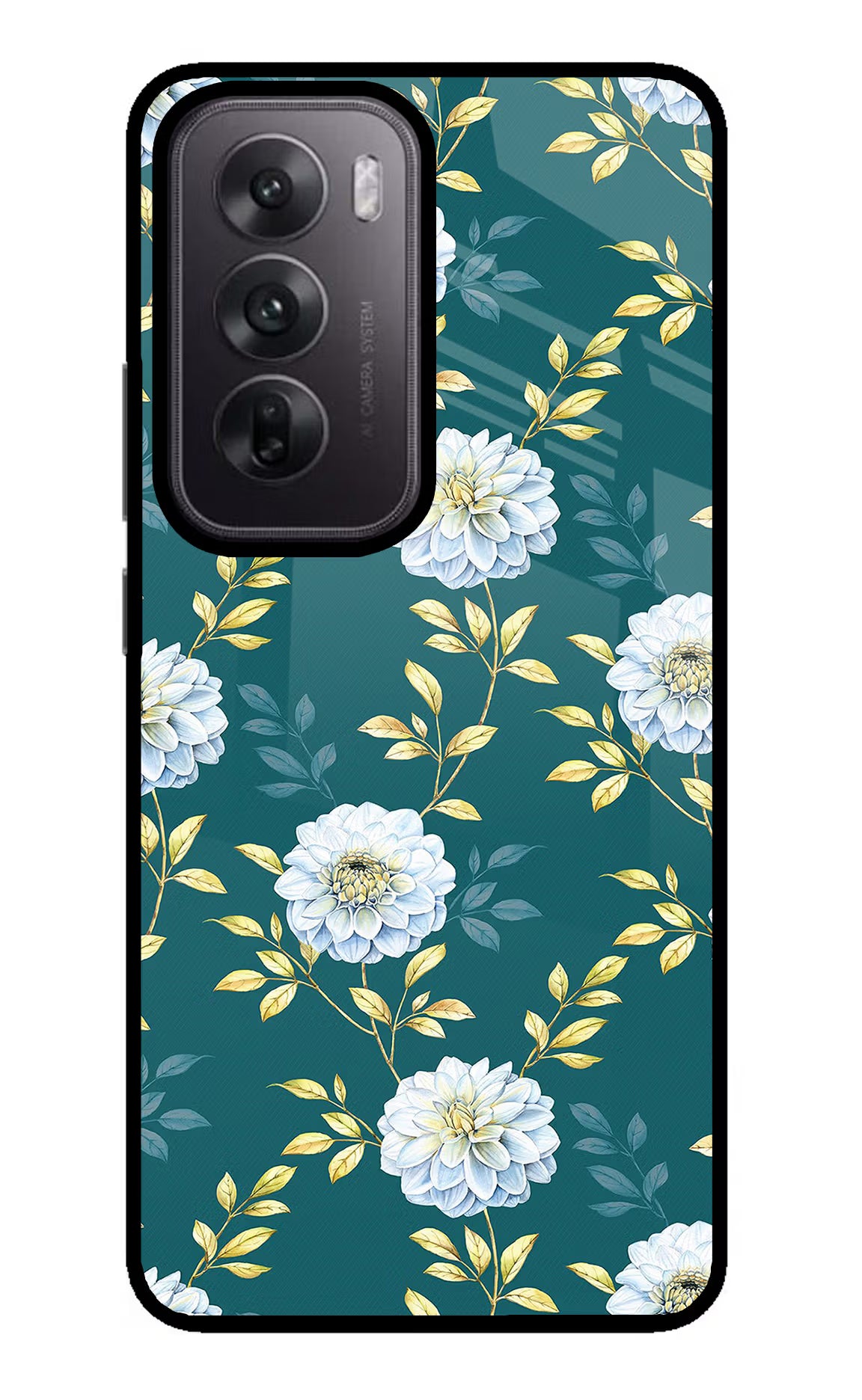 Flowers Oppo Reno12 5G Glass Case - Flowers Oppo Reno12 5G Glass Case Flowers Oppo Reno12 5G Glass Case