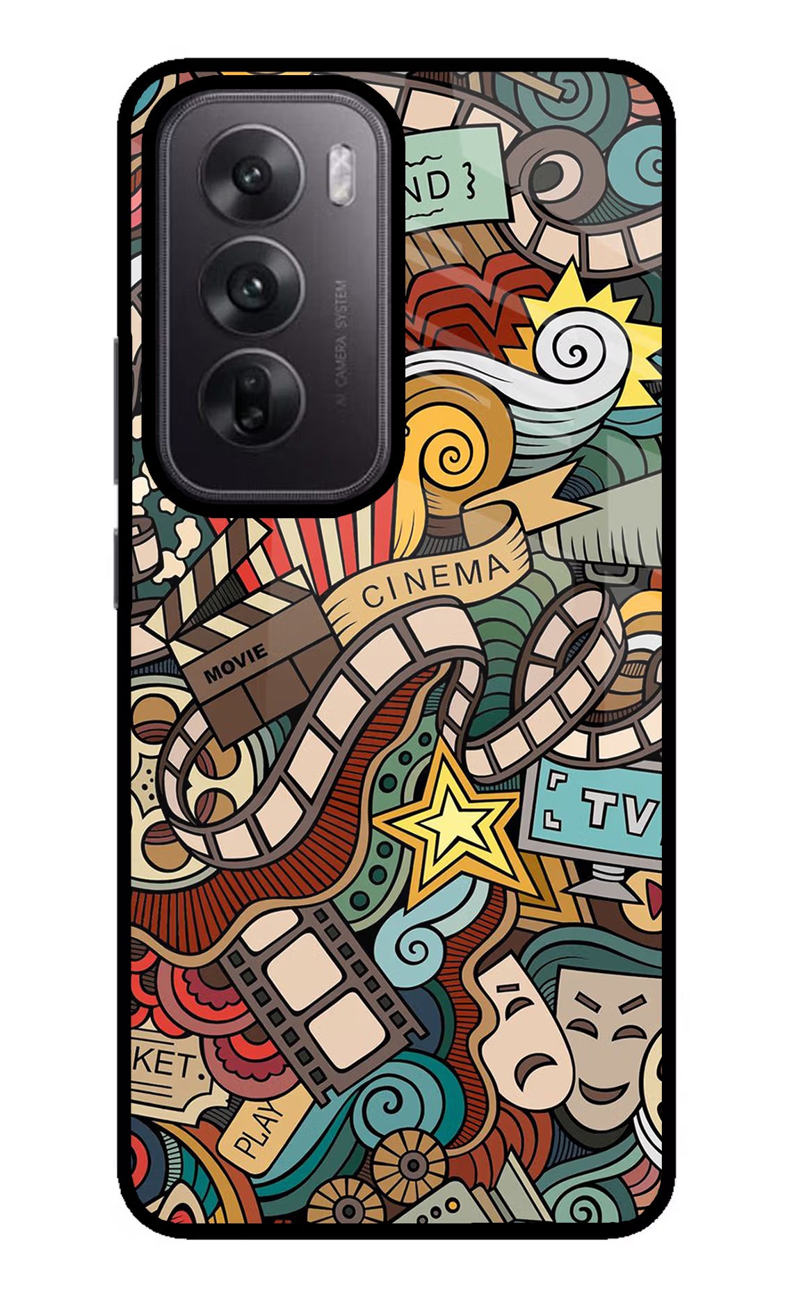 Cinema Abstract Oppo Reno12 5G Glass Case - Cinema Abstract Oppo Reno12 5G Glass Case Cinema Abstract Oppo Reno12 5G Glass Case