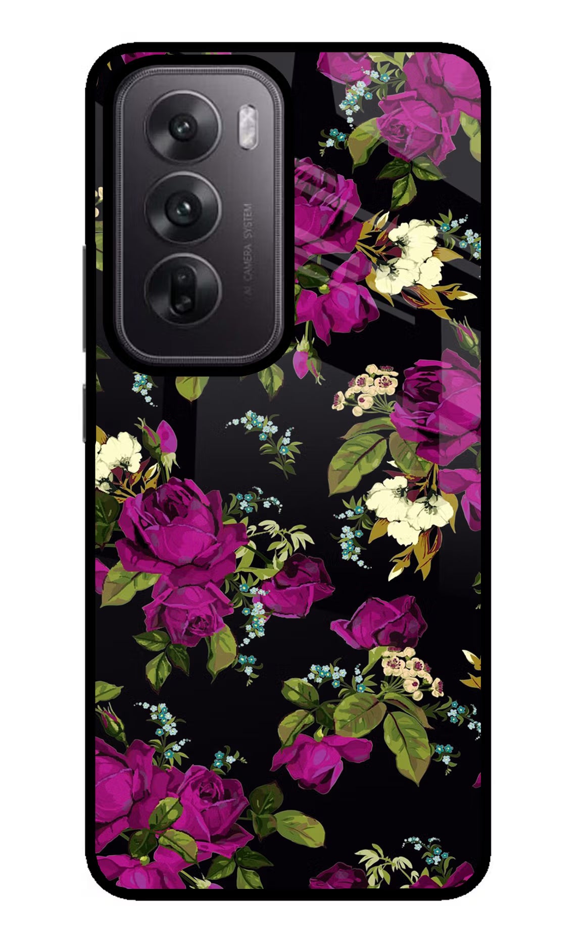 Flowers Oppo Reno12 5G Glass Case - Flowers Oppo Reno12 5G Glass Case Flowers Oppo Reno12 5G Glass Case
