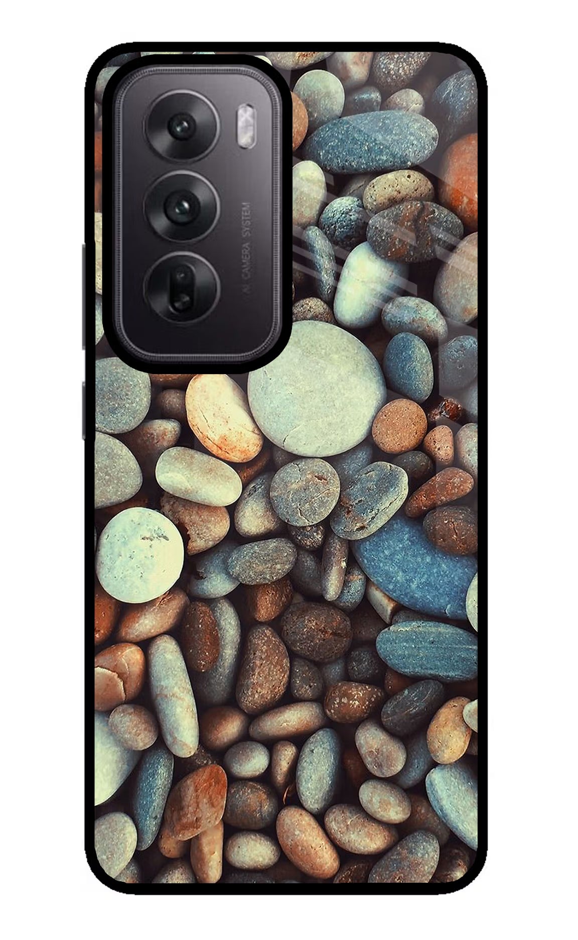 Pebble Oppo Reno12 5G Glass Case - Pebble Oppo Reno12 5G Glass Case Pebble Oppo Reno12 5G Glass Case