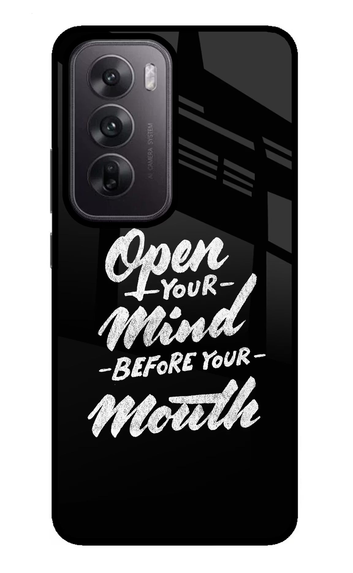Open Your Mind Before Your Mouth Oppo Reno12 5G Glass Case - Open Your Mind Before Your Mouth Oppo Reno12 5G Glass Case Open Your Mind Before Your Mouth Oppo Reno12 5G Glass Case