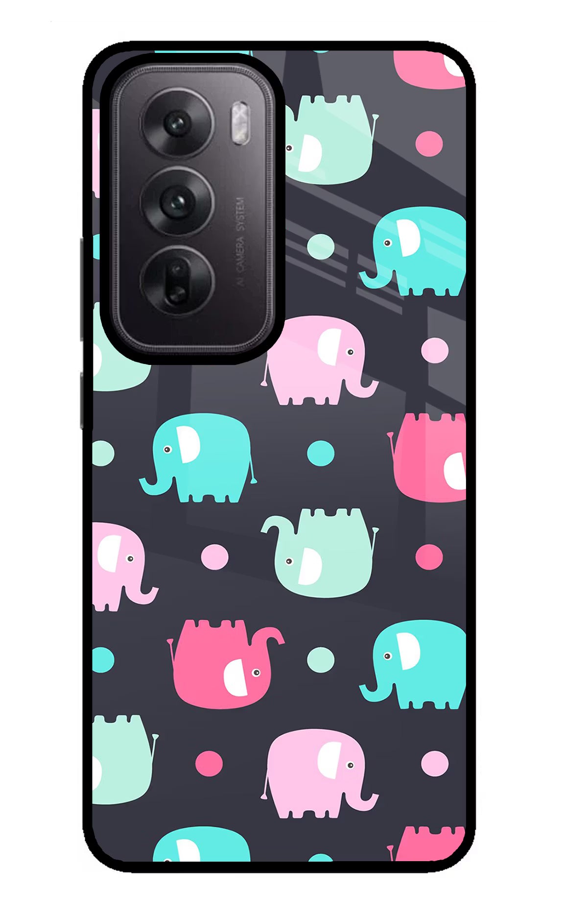 Elephants Oppo Reno12 5G Glass Case - Elephants Oppo Reno12 5G Glass Case Elephants Oppo Reno12 5G Glass Case