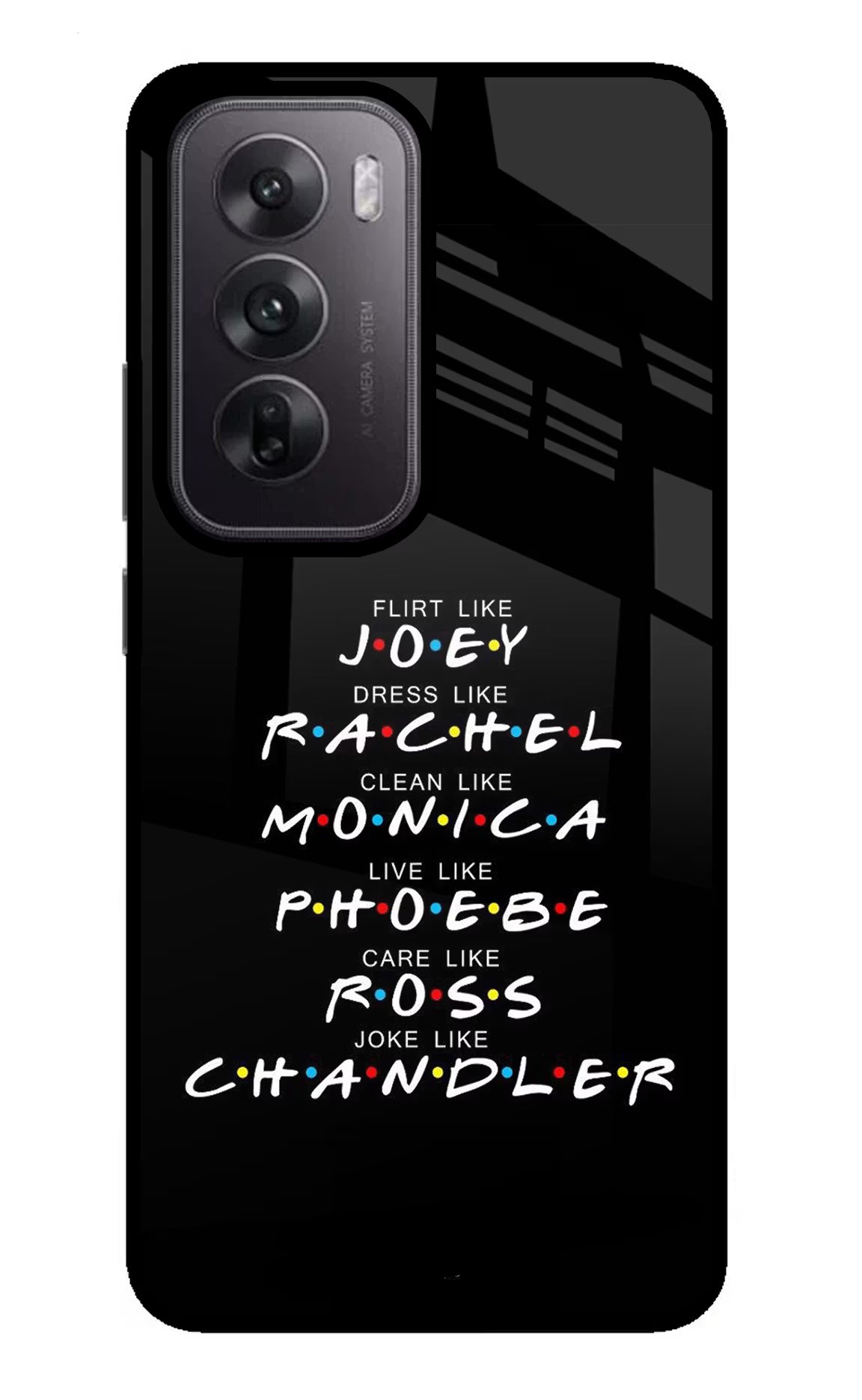 FRIENDS Character Oppo Reno12 5G Glass Case - FRIENDS Character Oppo Reno12 5G Glass Case FRIENDS Character Oppo Reno12 5G Glass Case