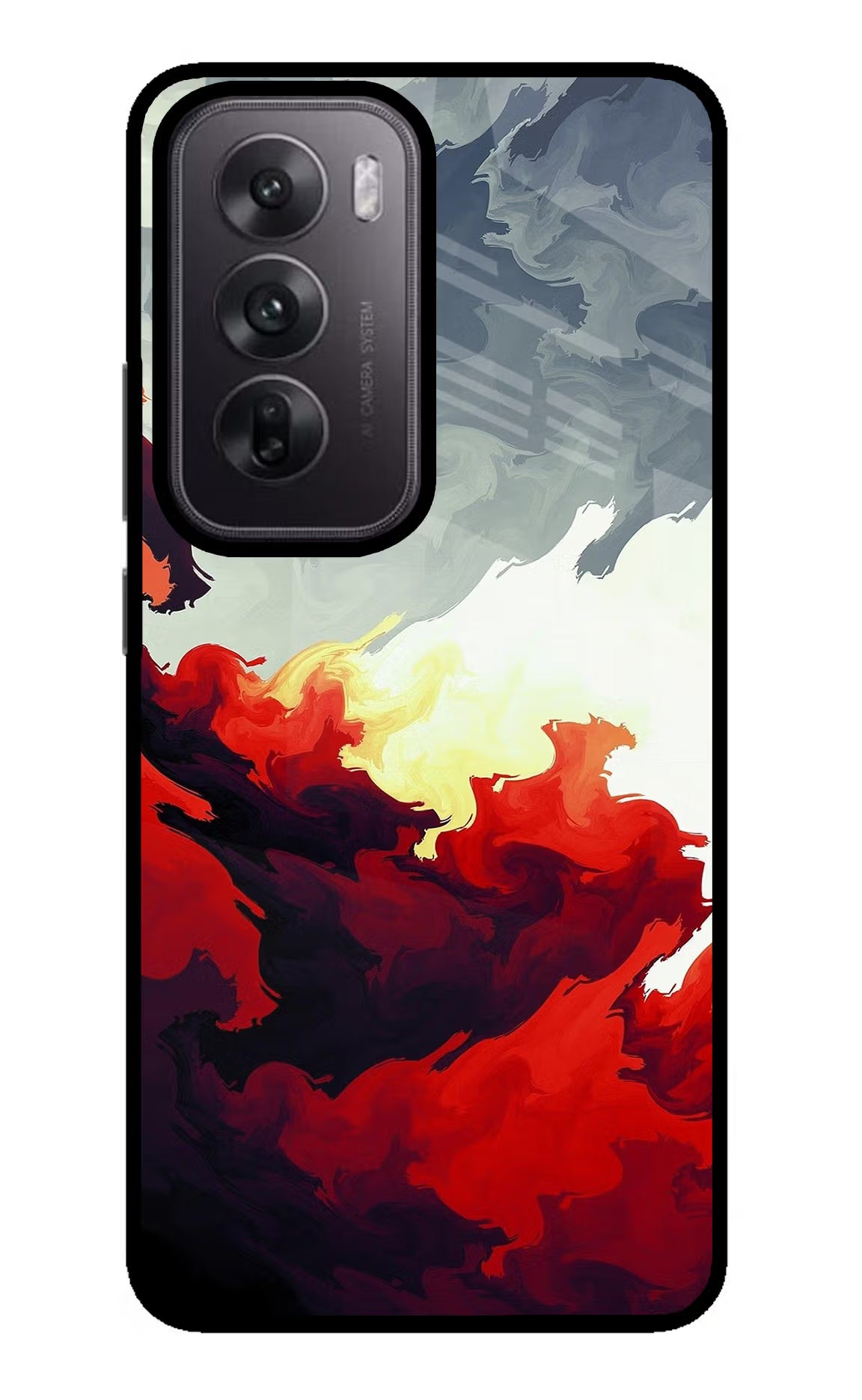 Fire Cloud Oppo Reno12 5G Glass Case - Fire Cloud Oppo Reno12 5G Glass Case Fire Cloud Oppo Reno12 5G Glass Case