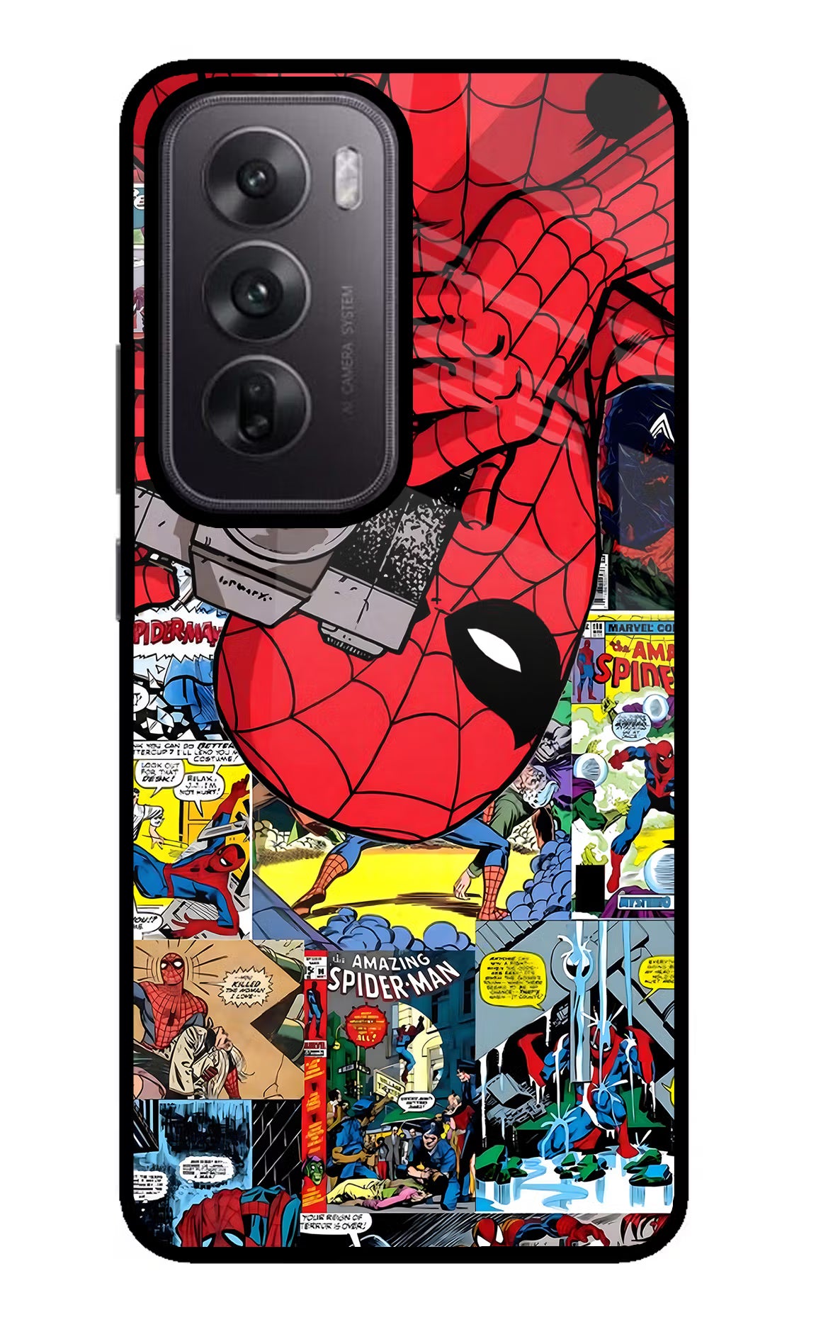 Spider Man Oppo Reno12 5G Glass Case - Spider Man Oppo Reno12 5G Glass Case Spider Man Oppo Reno12 5G Glass Case