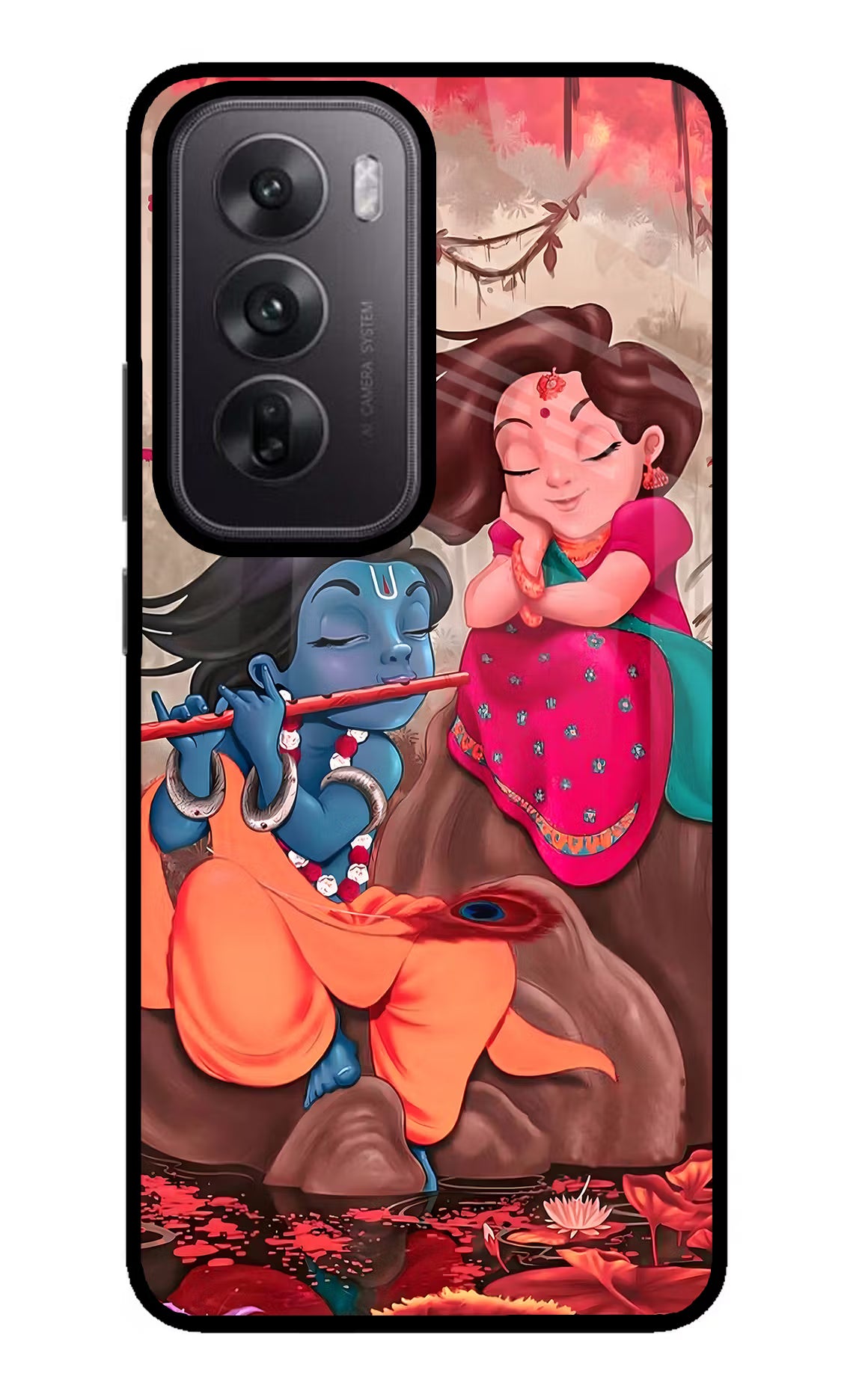 Radhe Krishna Oppo Reno12 5G Glass Case - Radhe Krishna Oppo Reno12 5G Glass Case Radhe Krishna Oppo Reno12 5G Glass Case