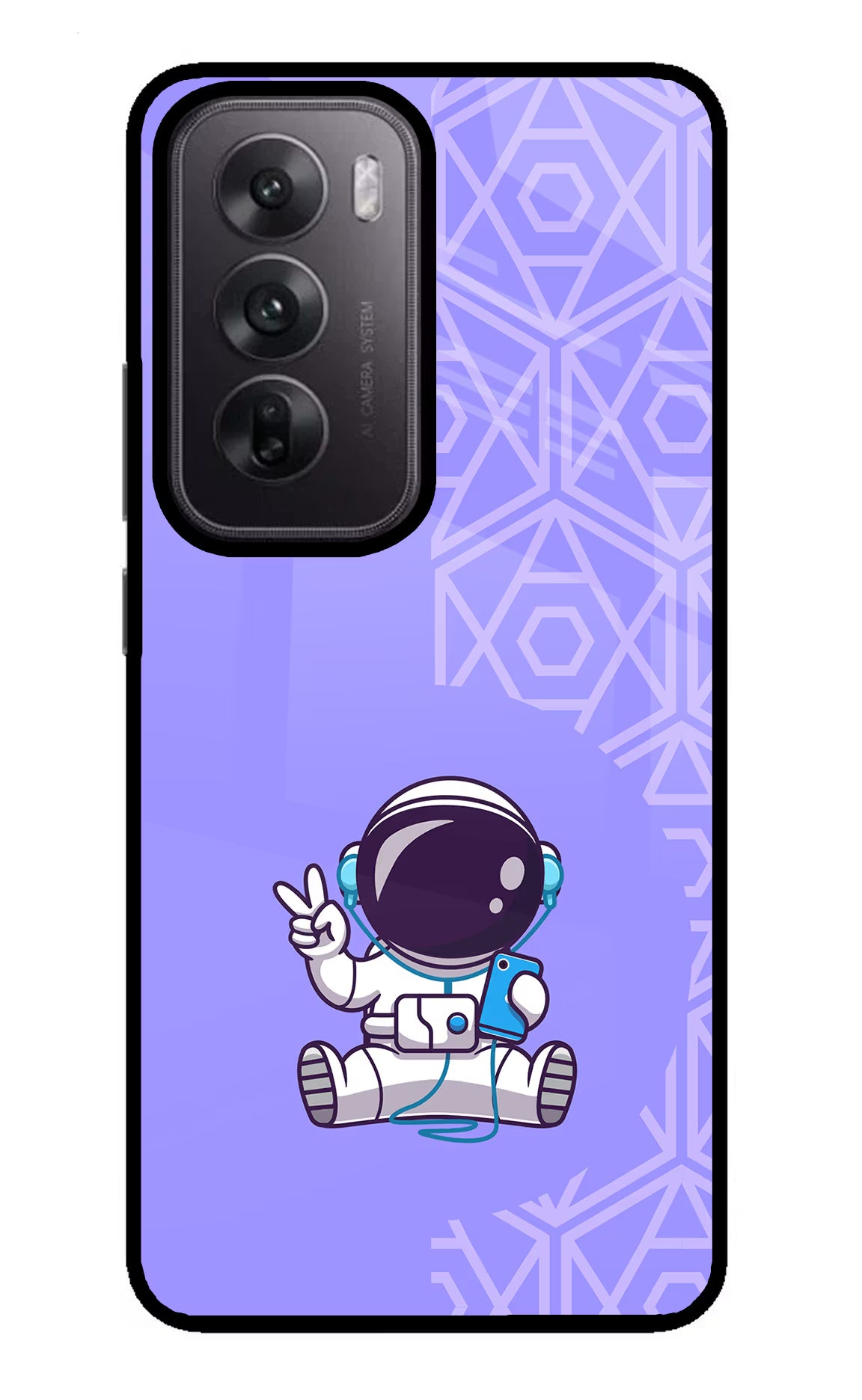 Cute Astronaut Chilling Oppo Reno12 5G Glass Case - Cute Astronaut Chilling Oppo Reno12 5G Glass Case Cute Astronaut Chilling Oppo Reno12 5G Glass Case