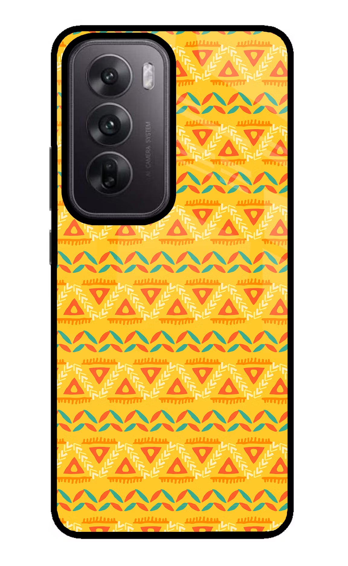Tribal Pattern Oppo Reno12 5G Glass Case - Tribal Pattern Oppo Reno12 5G Glass Case Tribal Pattern Oppo Reno12 5G Glass Case