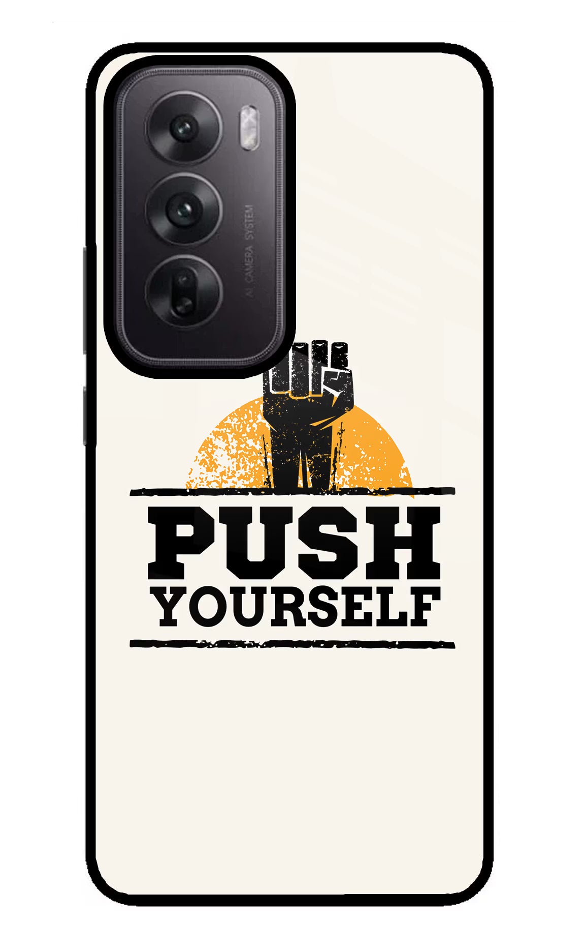 Push Yourself Oppo Reno12 5G Glass Case - Push Yourself Oppo Reno12 5G Glass Case Push Yourself Oppo Reno12 5G Glass Case