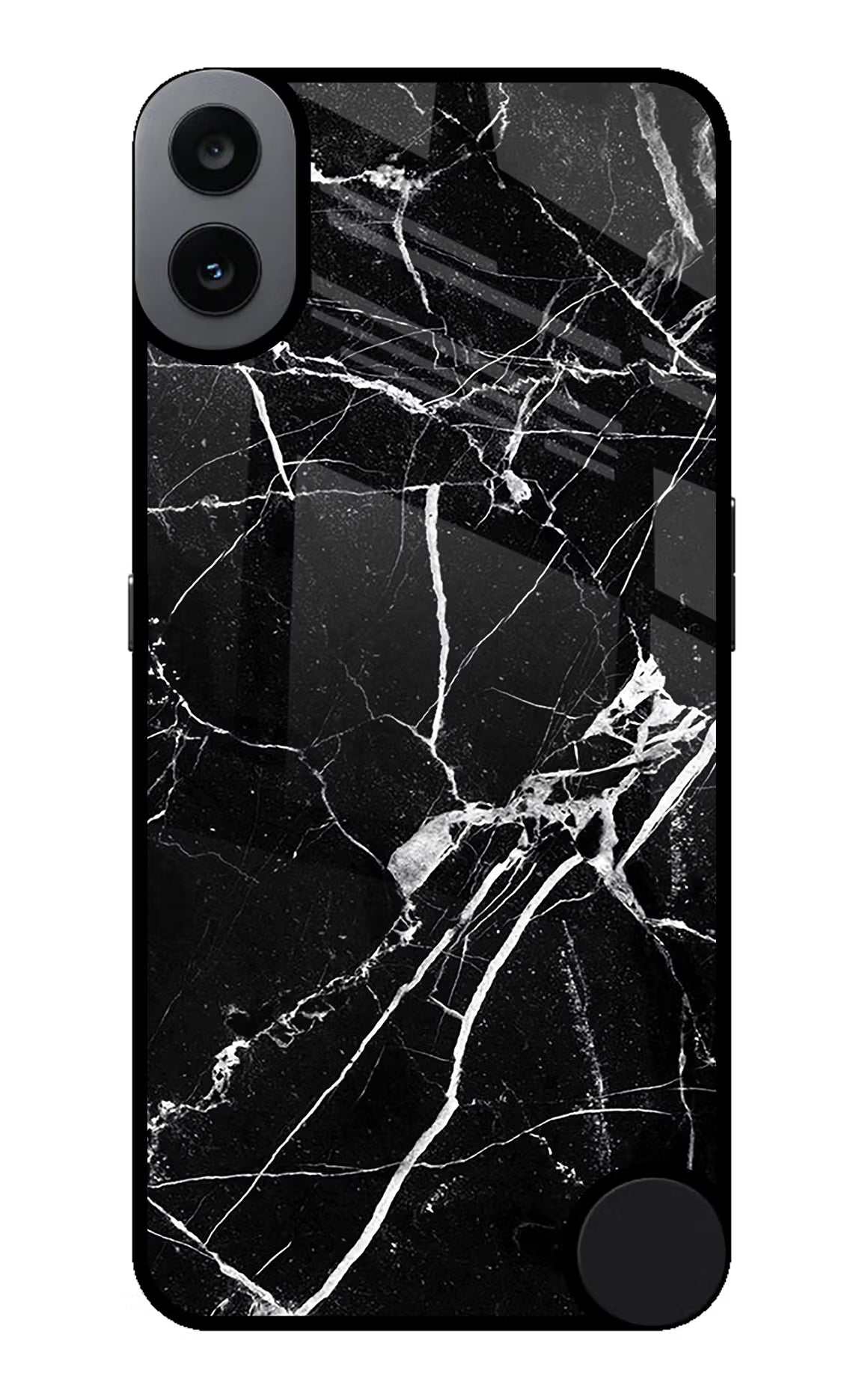 Black Marble Pattern CMF by Nothing Phone 1 Glass Case - Black Marble Pattern CMF by Nothing Phone 1 Glass Case Black Marble Pattern CMF by Nothing Phone 1 Glass Case
