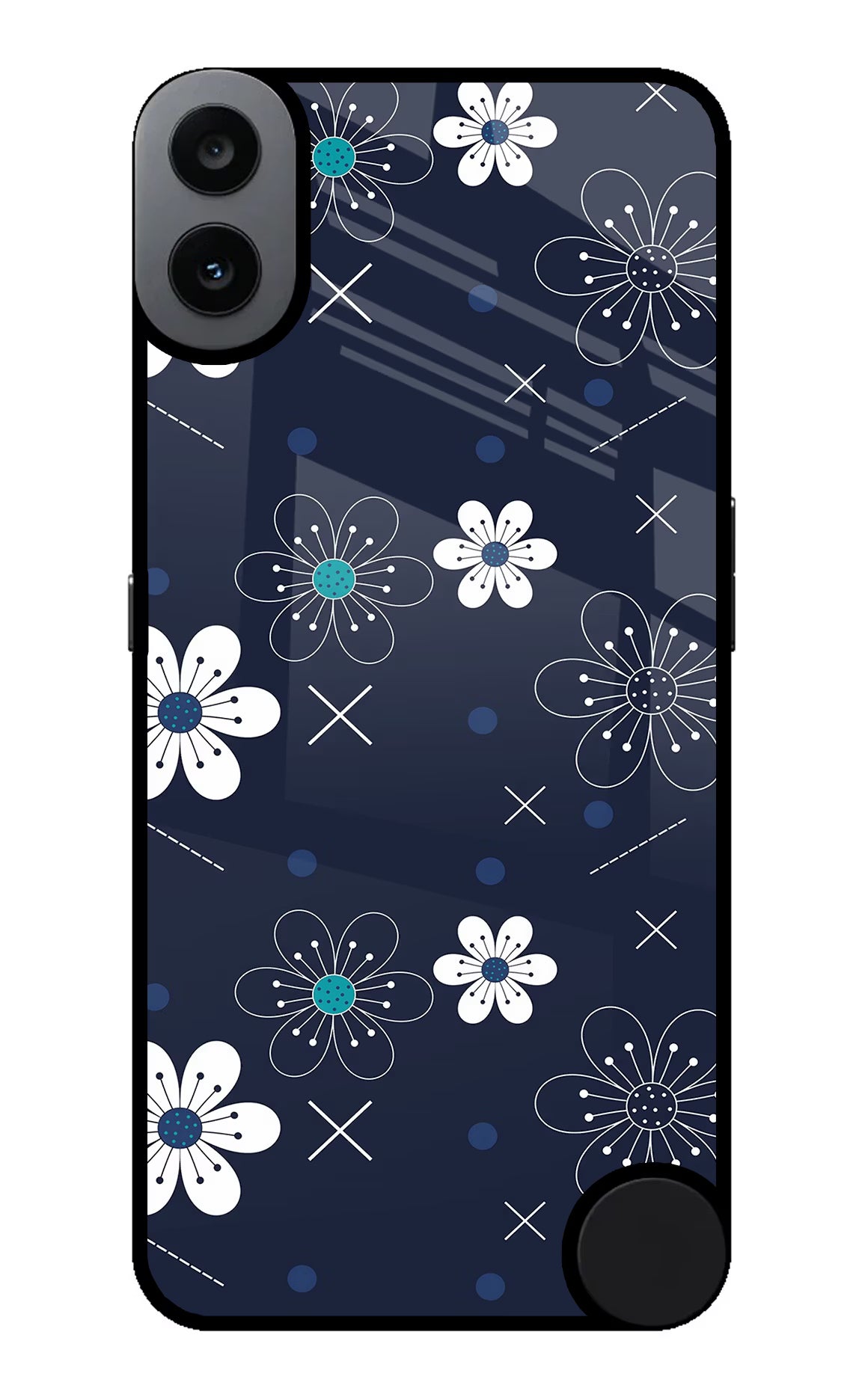 Flowers CMF by Nothing Phone 1 Back Cover - Flowers CMF by Nothing Phone 1 Glass Case Back Cover by Casekaro Flowers CMF by Nothing Phone 1 Glass Case Back Cover by Casekaro